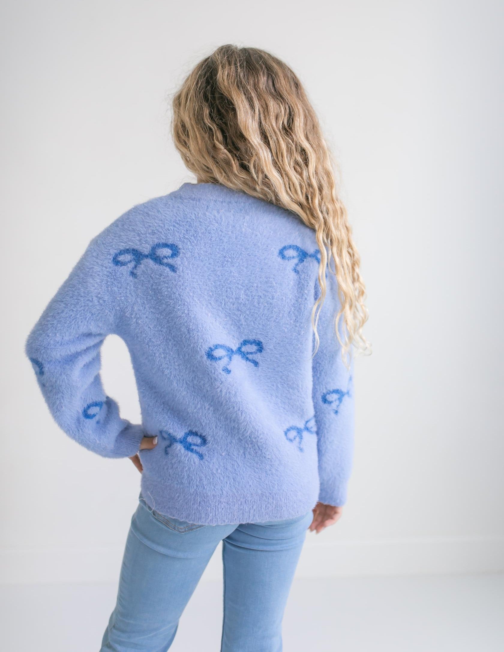 Harper Blue Bow Sweater