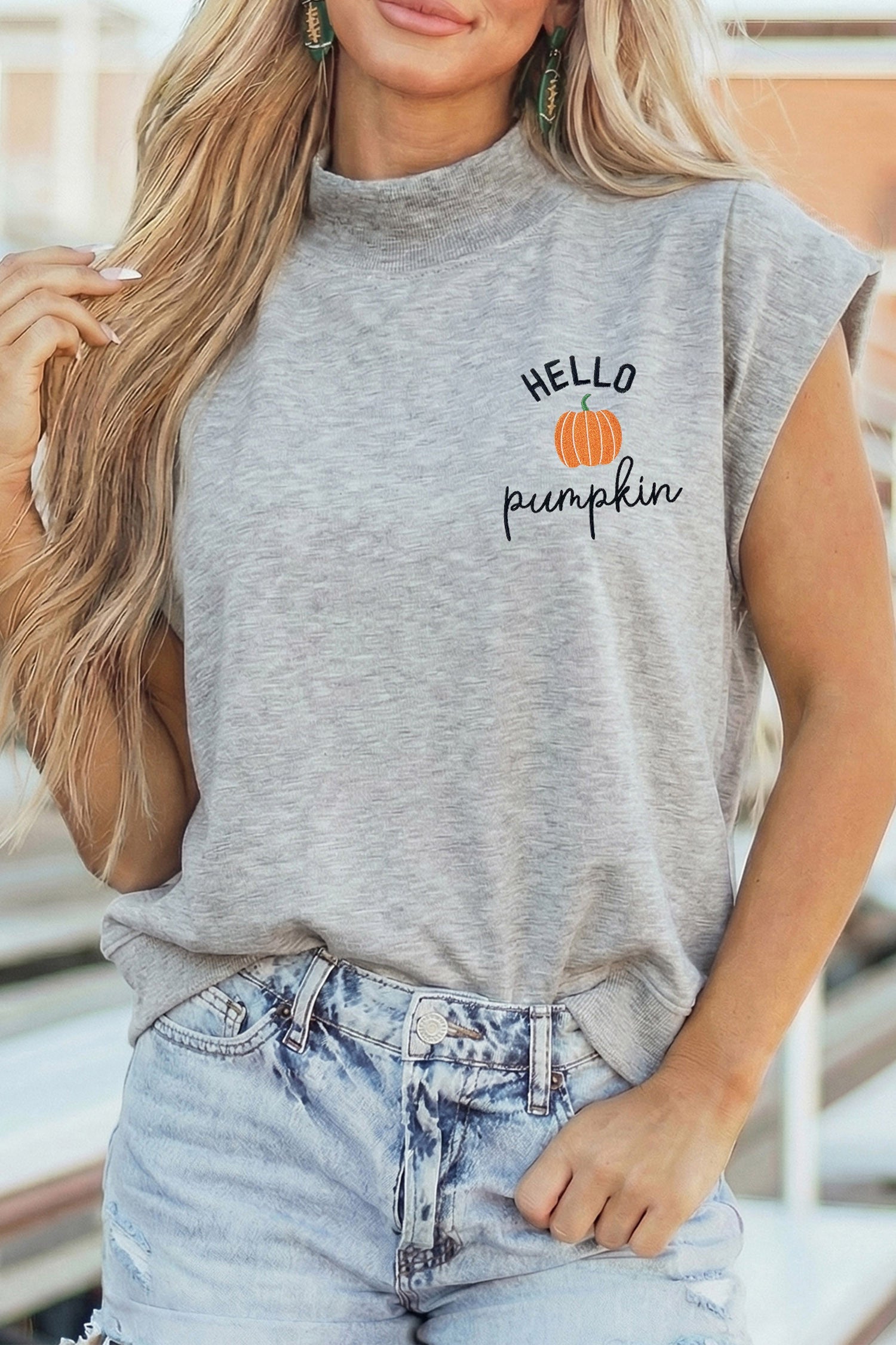Hello Pumpkin Embroidered Top WTW