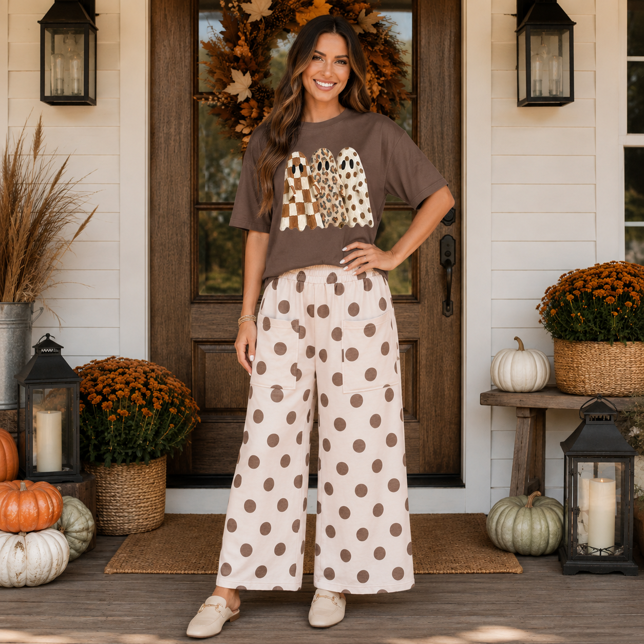 Polka-Dot Wide Leg Pants WTW