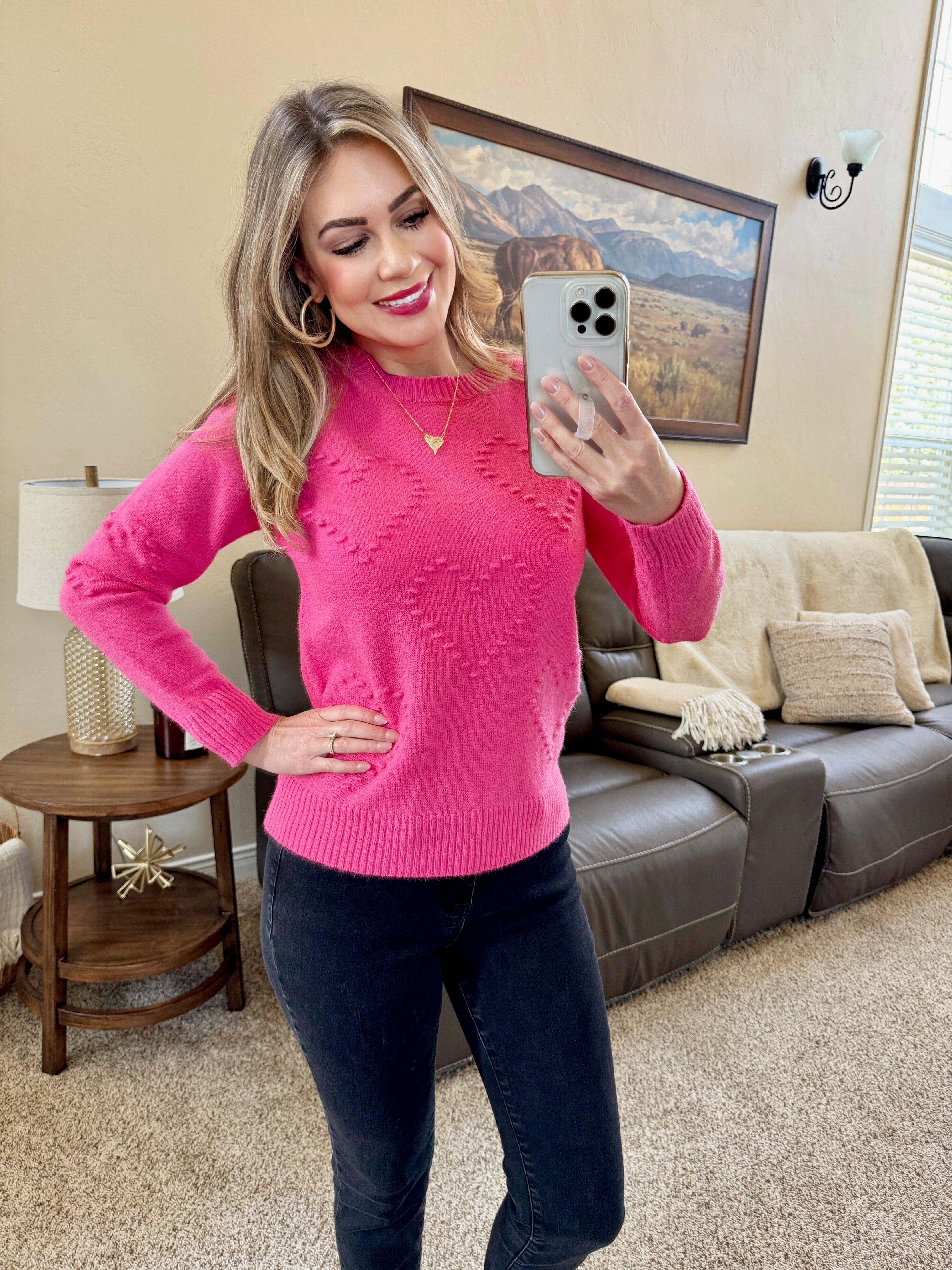 Be Mine Sweater - Hot Pink