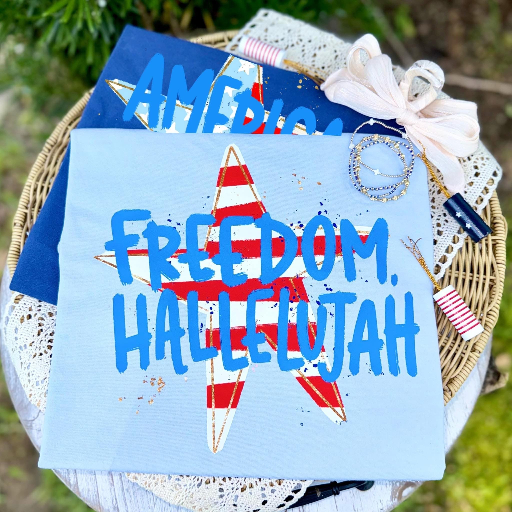 Freedom Stripe Star Hallelujah Tee.
