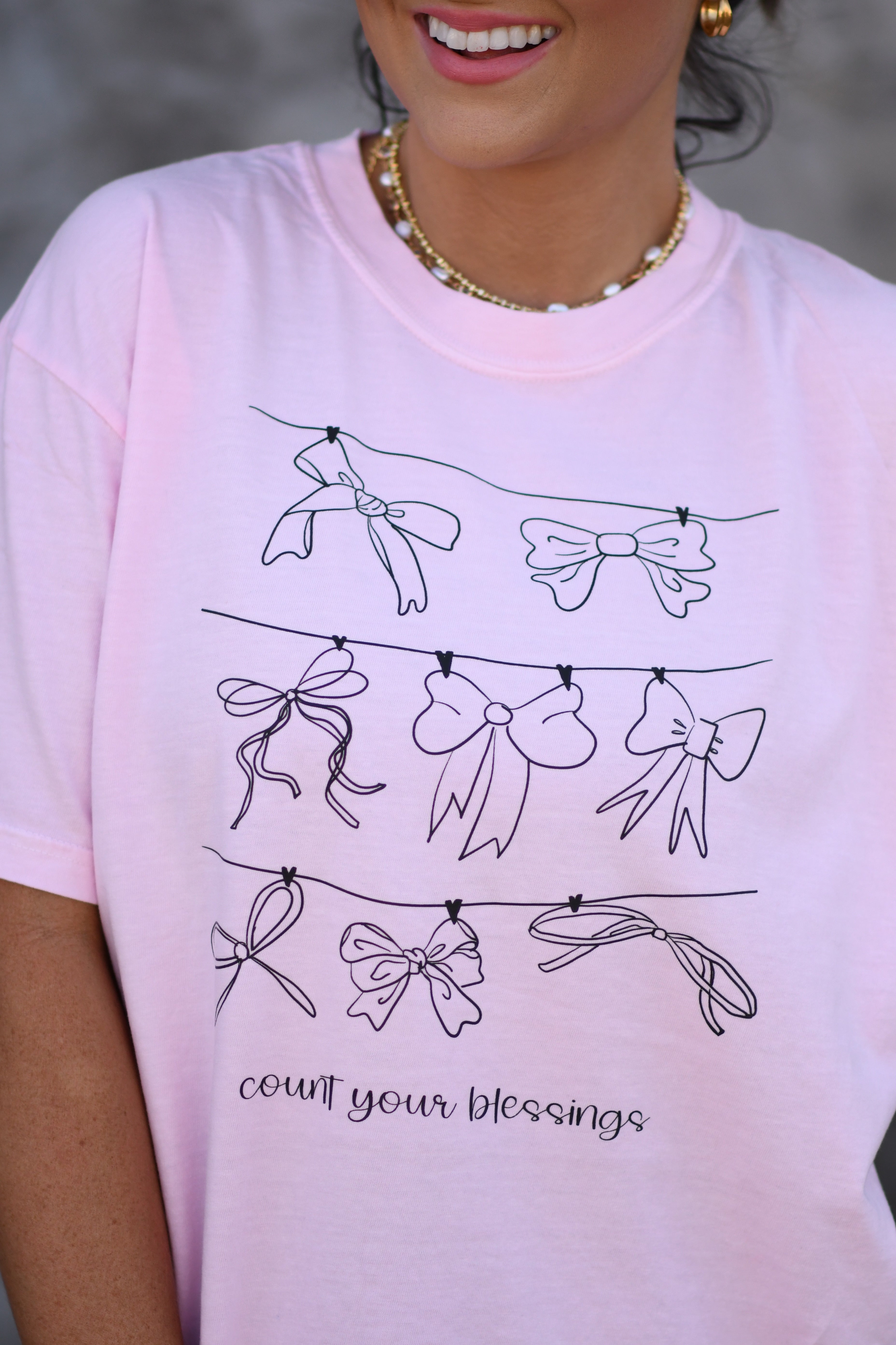 Count Your Blessings Bows Tee