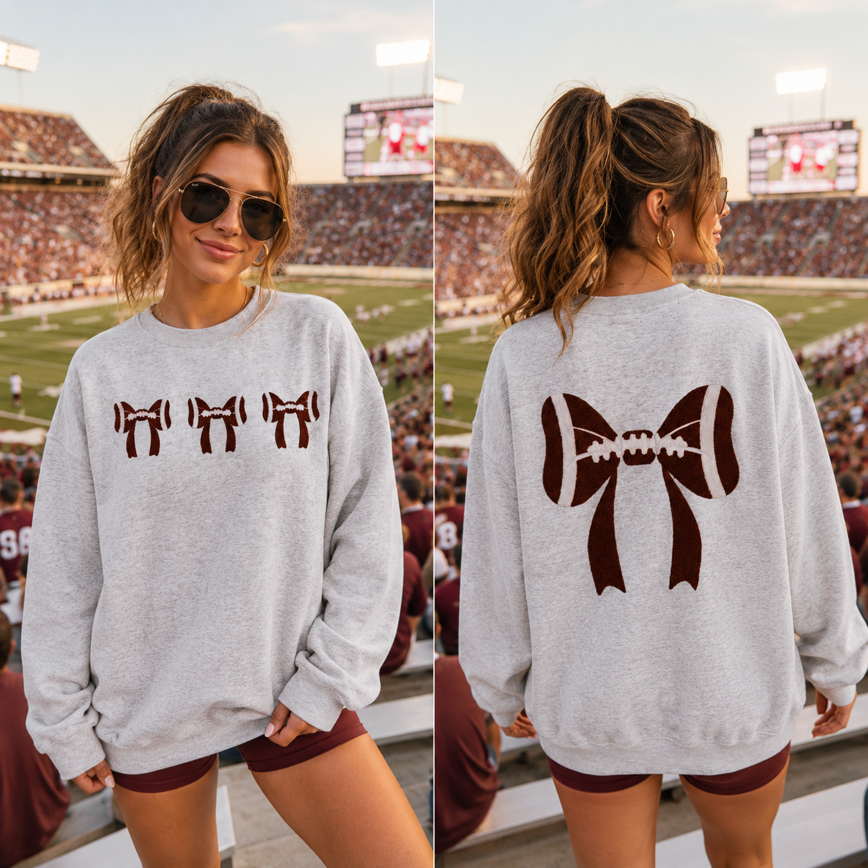 Bow Game Day Oversized Sweatshirt WTW