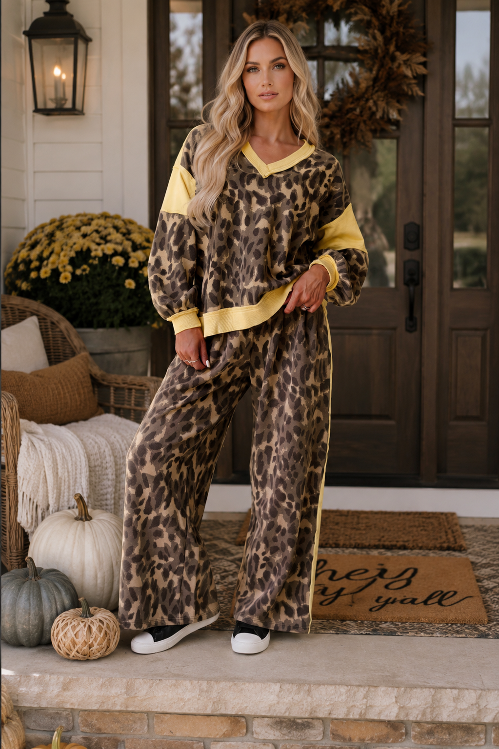 Leopard V Neck Set WTW