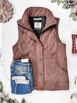 Corduroy Vest - Chestnut