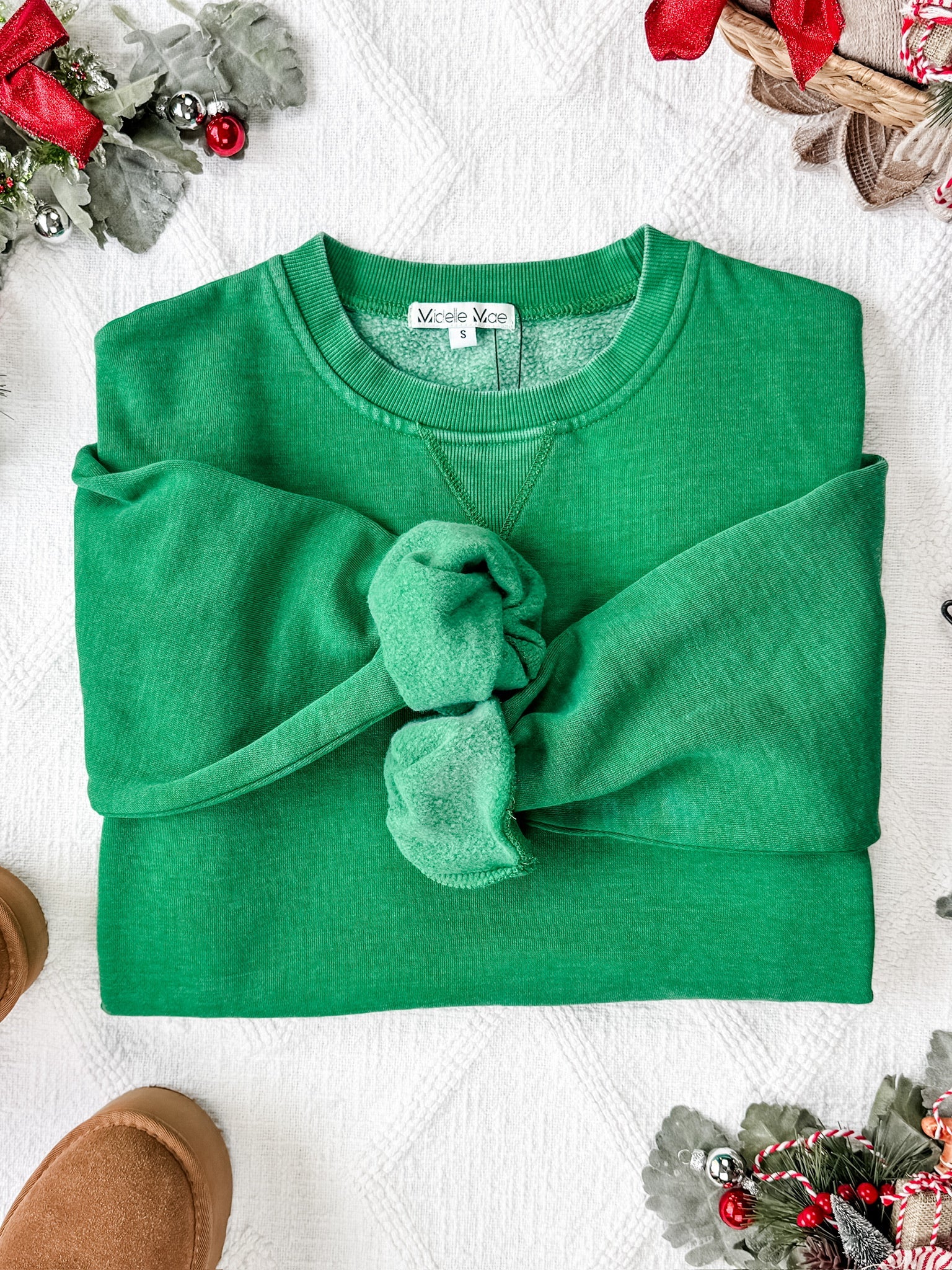 Vintage Wash Pocket Pullover - Green