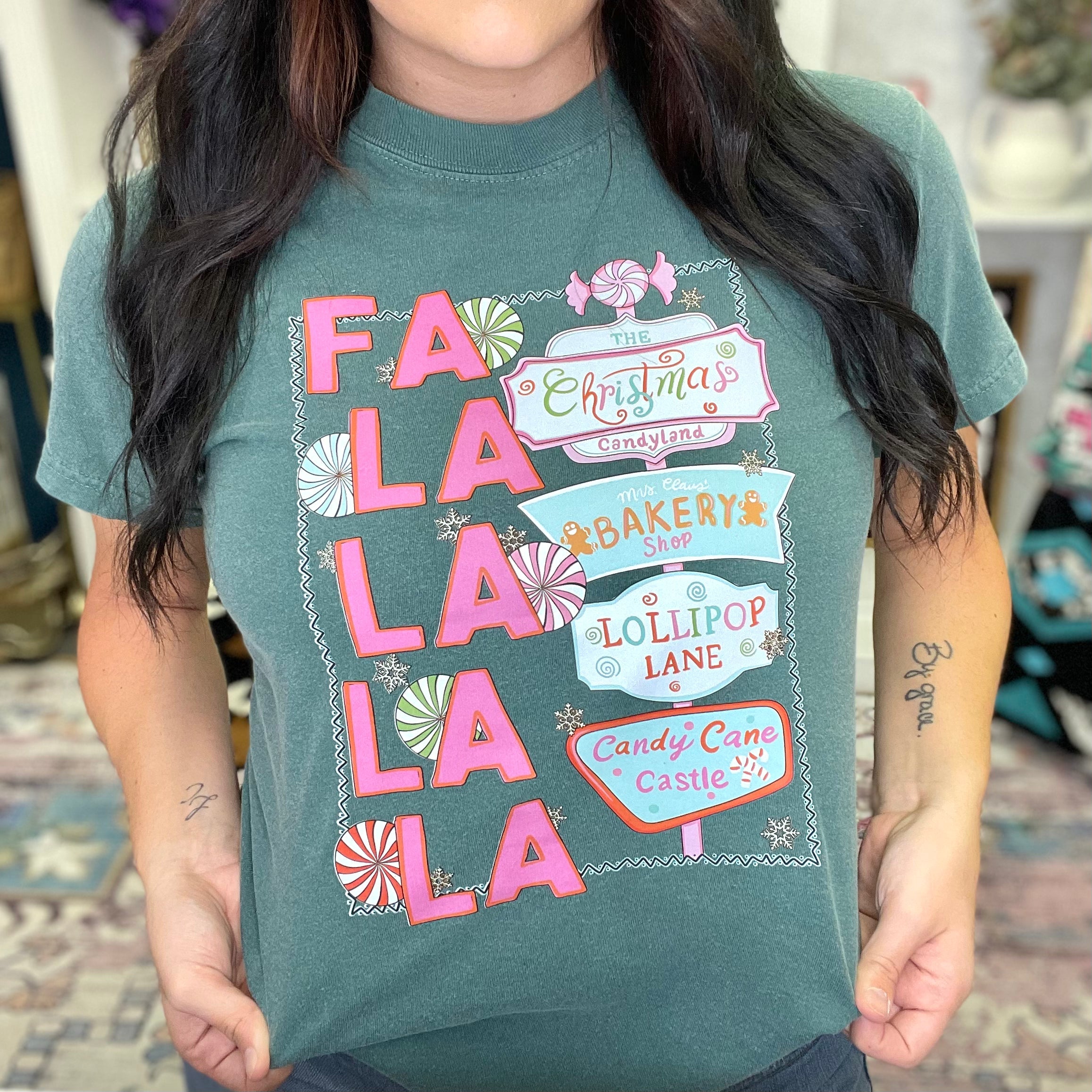 Fa La La Candy Signs Graphic Tee