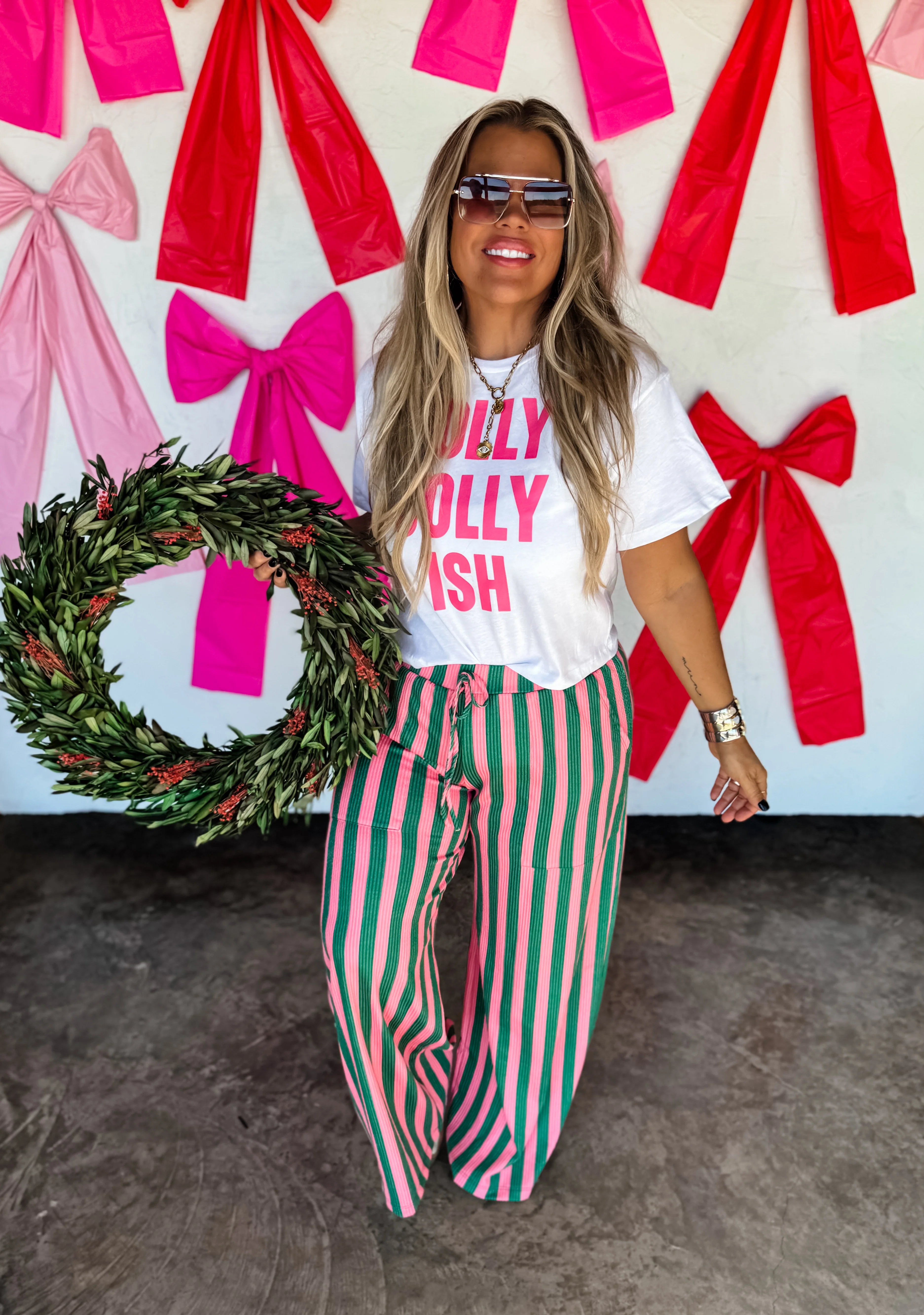 PREORDER- CHRISTMAS HADDIE WIDE LEG PANTS
