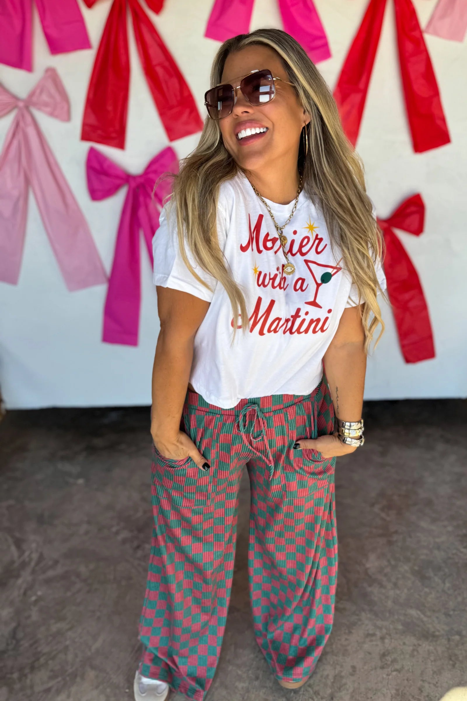 PREORDER- CHRISTMAS HADDIE WIDE LEG PANTS