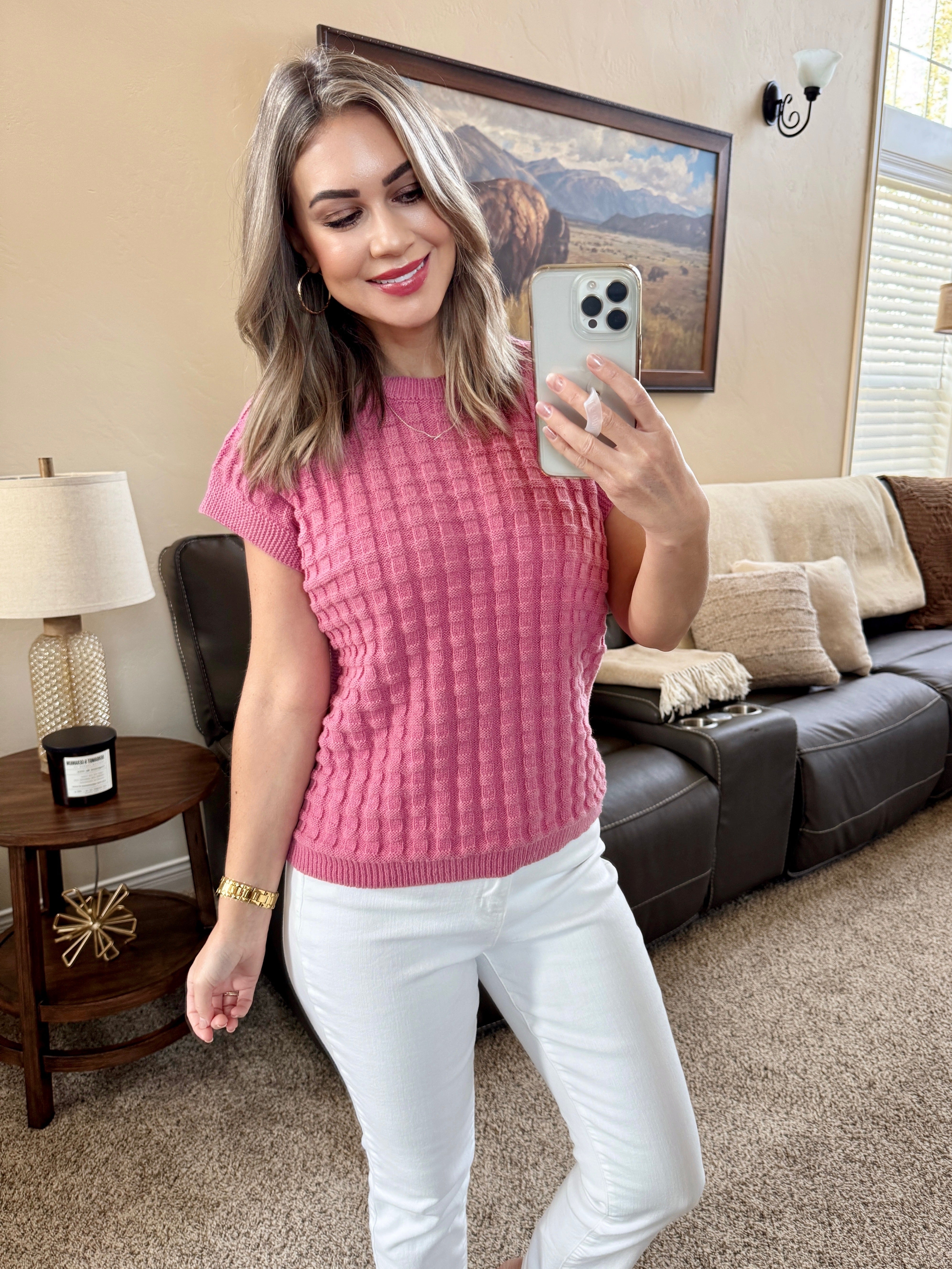 Kelly Knitted Top - Rose