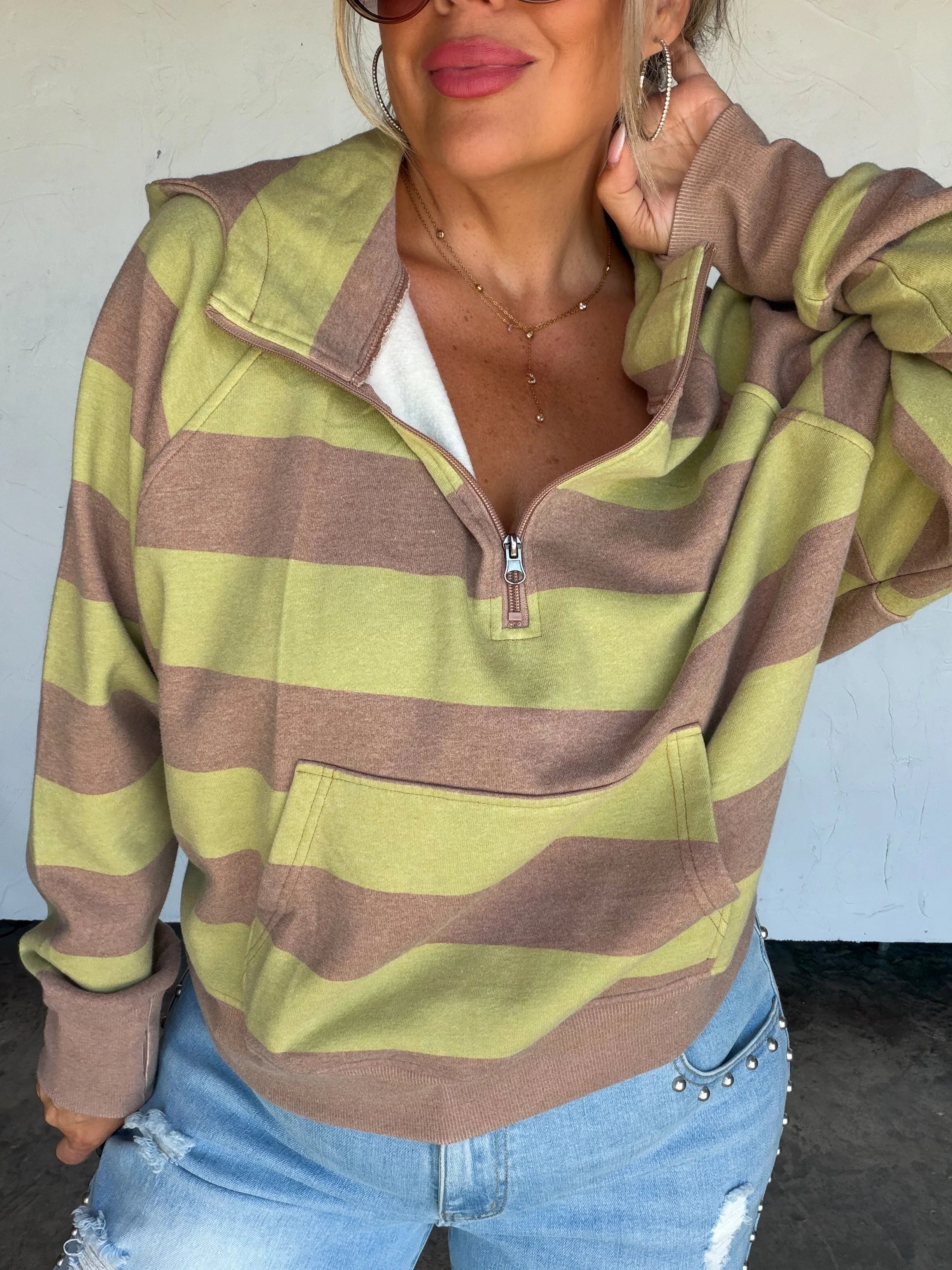 PREORDER- POLKA & STRIPE EASY DOES IT PULLOVER