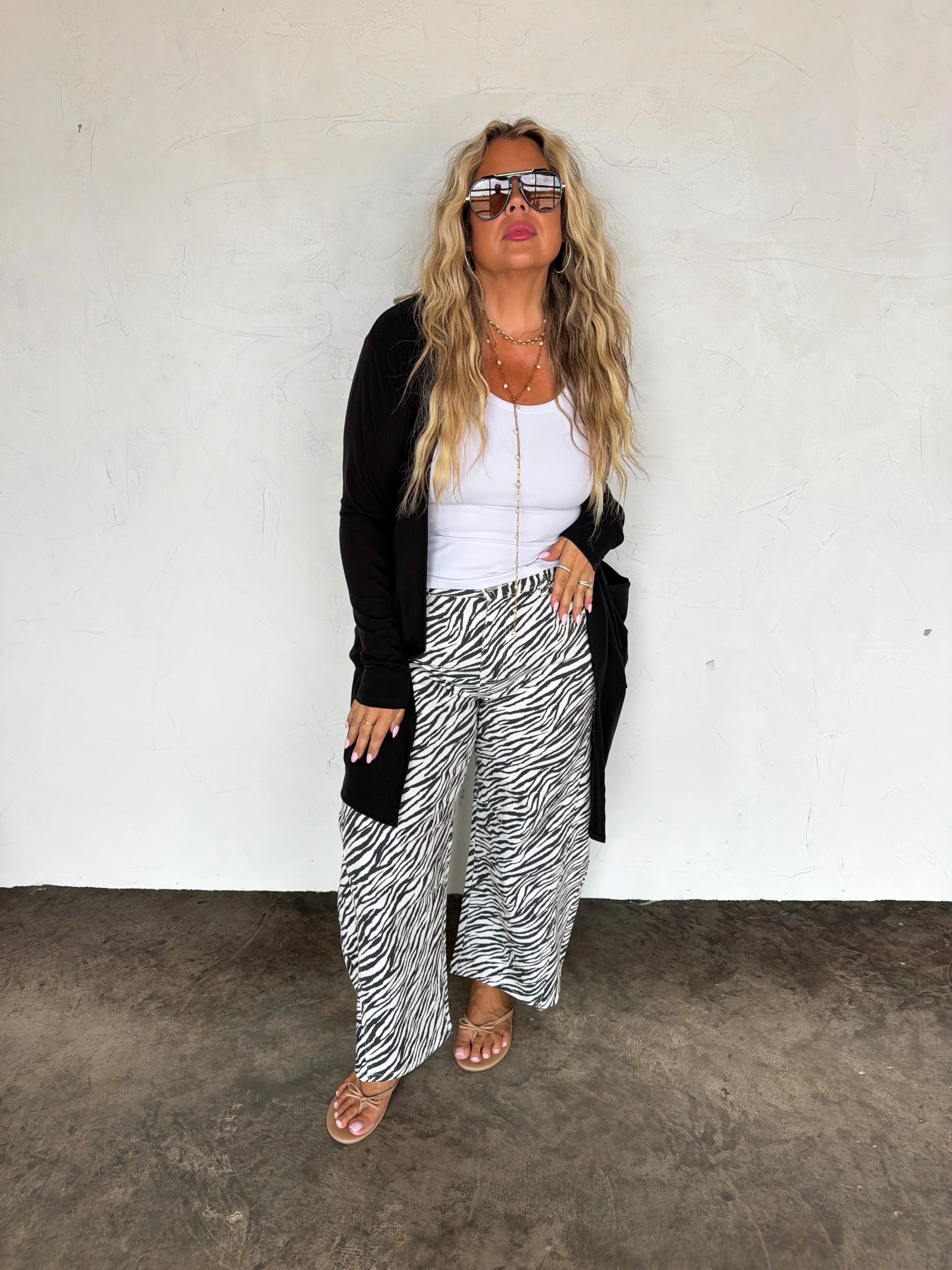 PREORDER- ZEBRA BEX BARREL JEANS