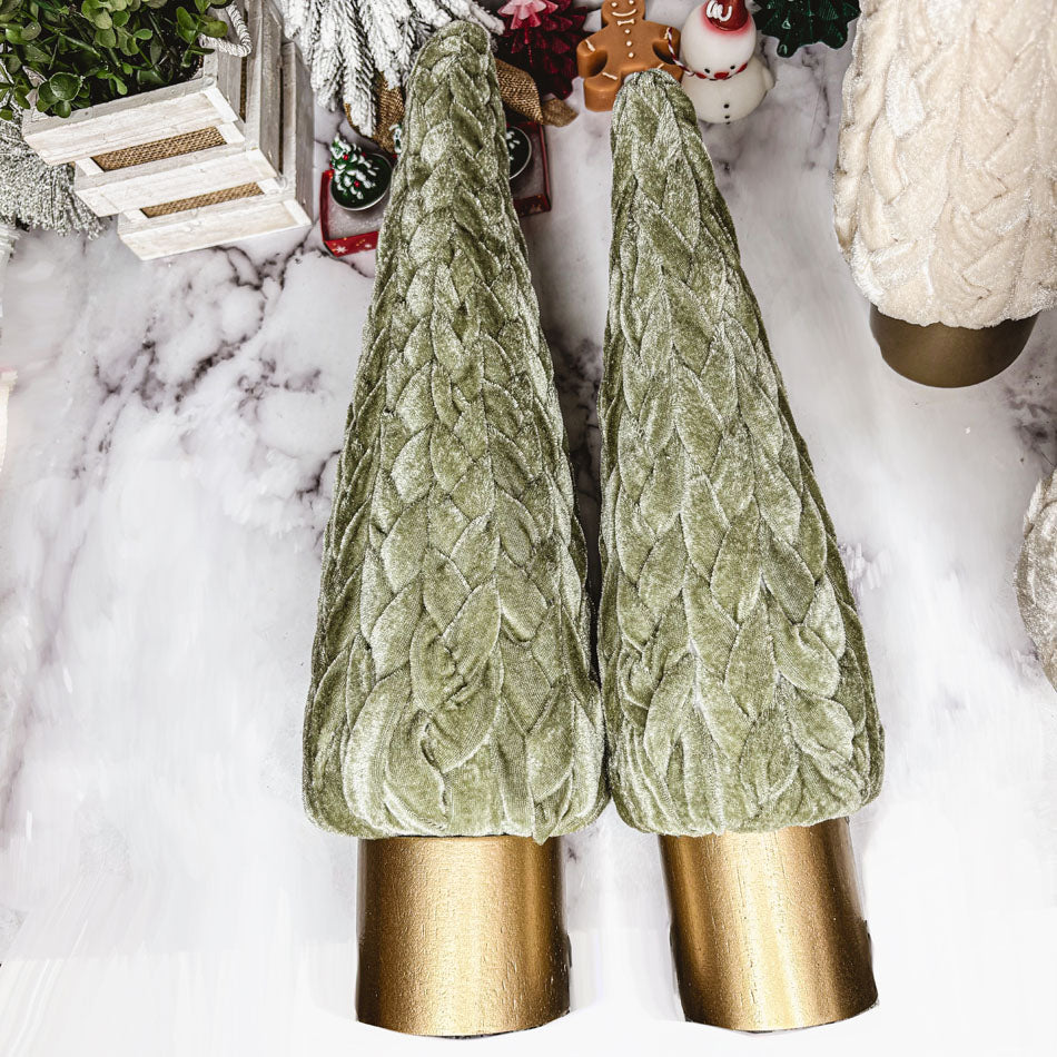Elegant Velvet Christmas Tree Decorations – Luxury Faux Trees for Holiday Display
Handcrafted Velvet Christmas Trees for Luxe Home Decor – Cream & Green Options