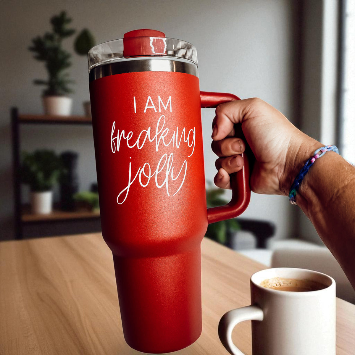 Christmas sarcasm tumbler red green - I am freaking jolly 40oz
Cheeky Christmas tumbler - I am freaking jolly red green 40oz
40oz insulated Christmas tumbler red green - I am freaking jolly