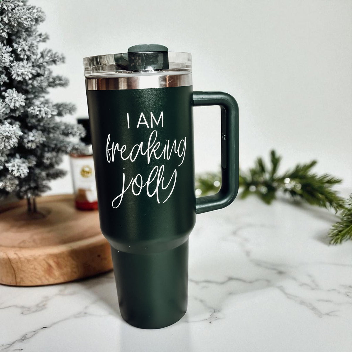 Christmas attitude tumbler 40oz - I am freaking jolly red green
Holiday sass tumbler - I am freaking jolly Christmas 40oz
Christmas mood tumbler red green - I am freaking jolly 40oz