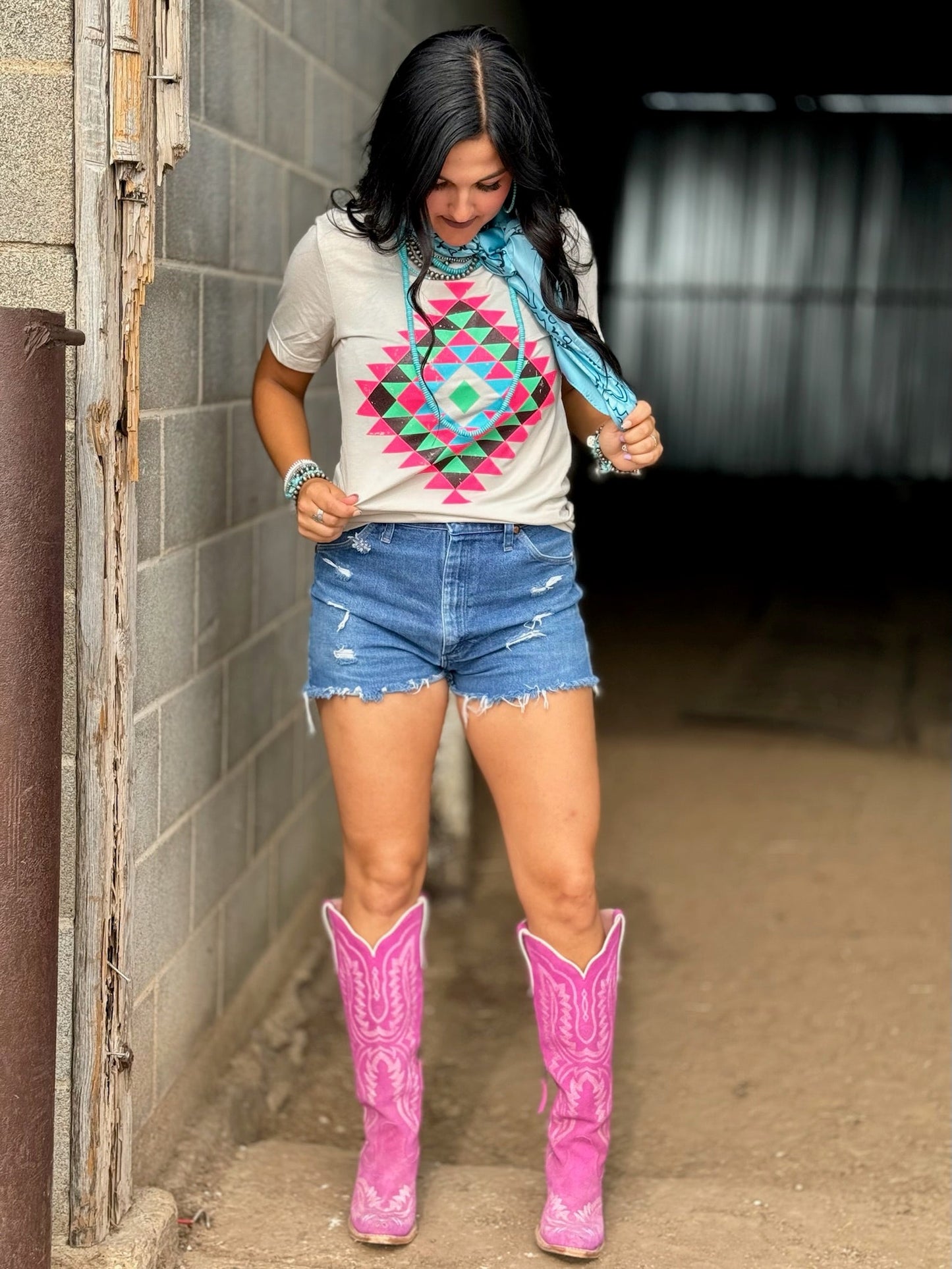 Ryanne's Neon Aztec Tee