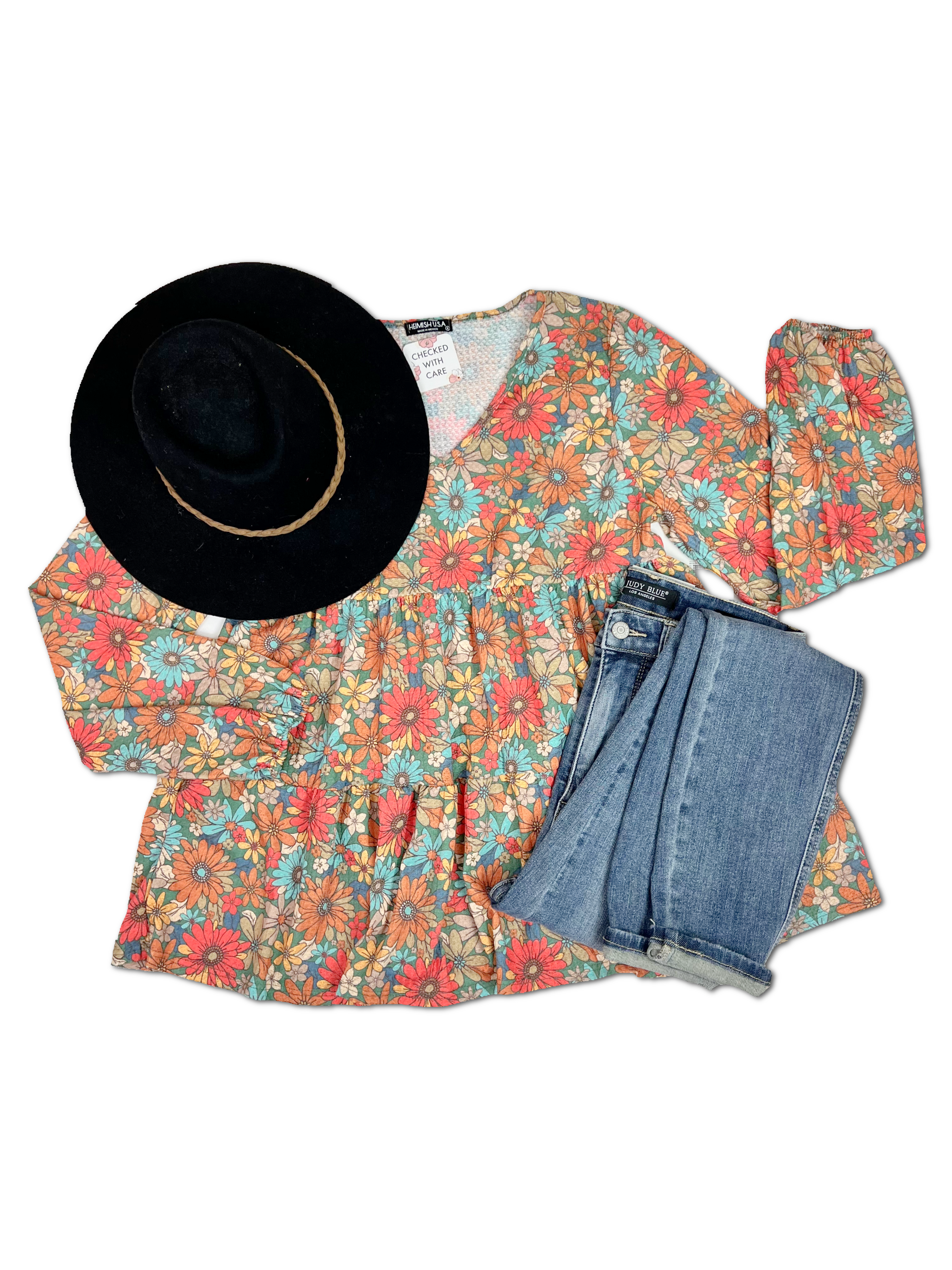 Freedom with Fall Floral - Waffle Knit