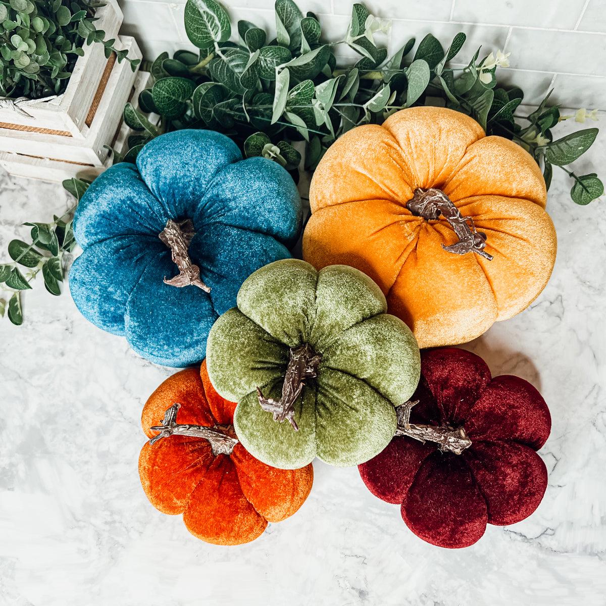 Velvet Pumpkins with real stem
