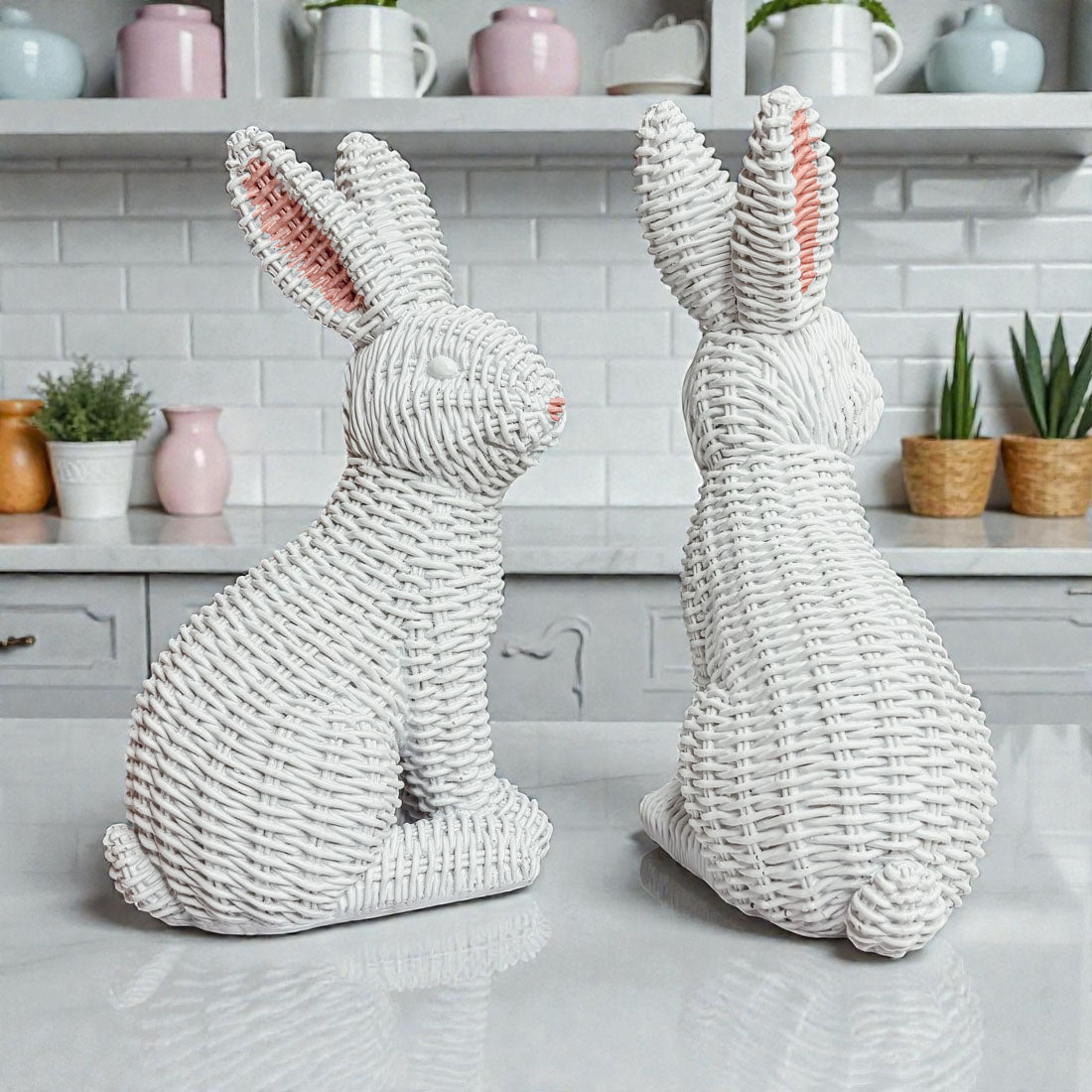 bunny decor set
rabbit set
easter bunny sets
basketweave pattern
rabbit satue garden
bunny statue outdoor
bunny statue indoor
ceramic bunny figurines