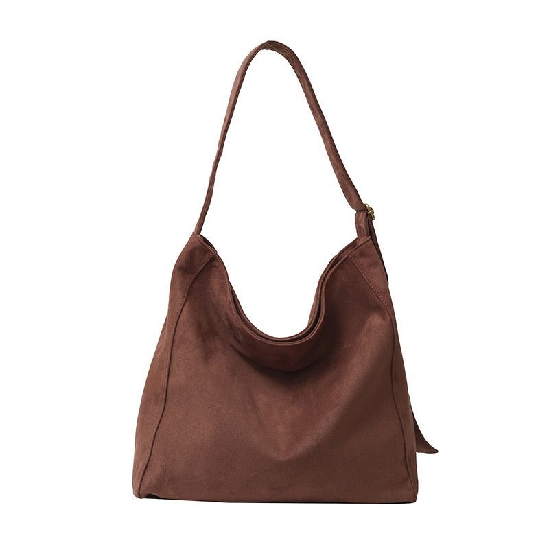 Meryl Oversize Suede Adjustable Hobo Carryall Shoulder Bag