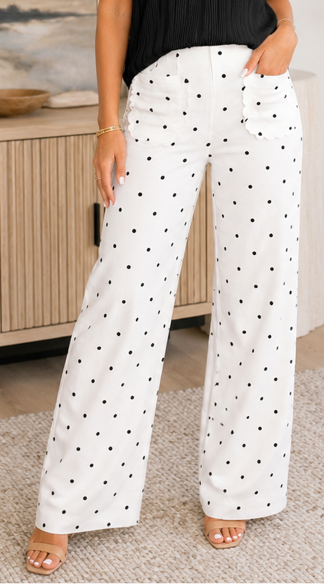 Polka-Dot Scalloped Jeans WTW