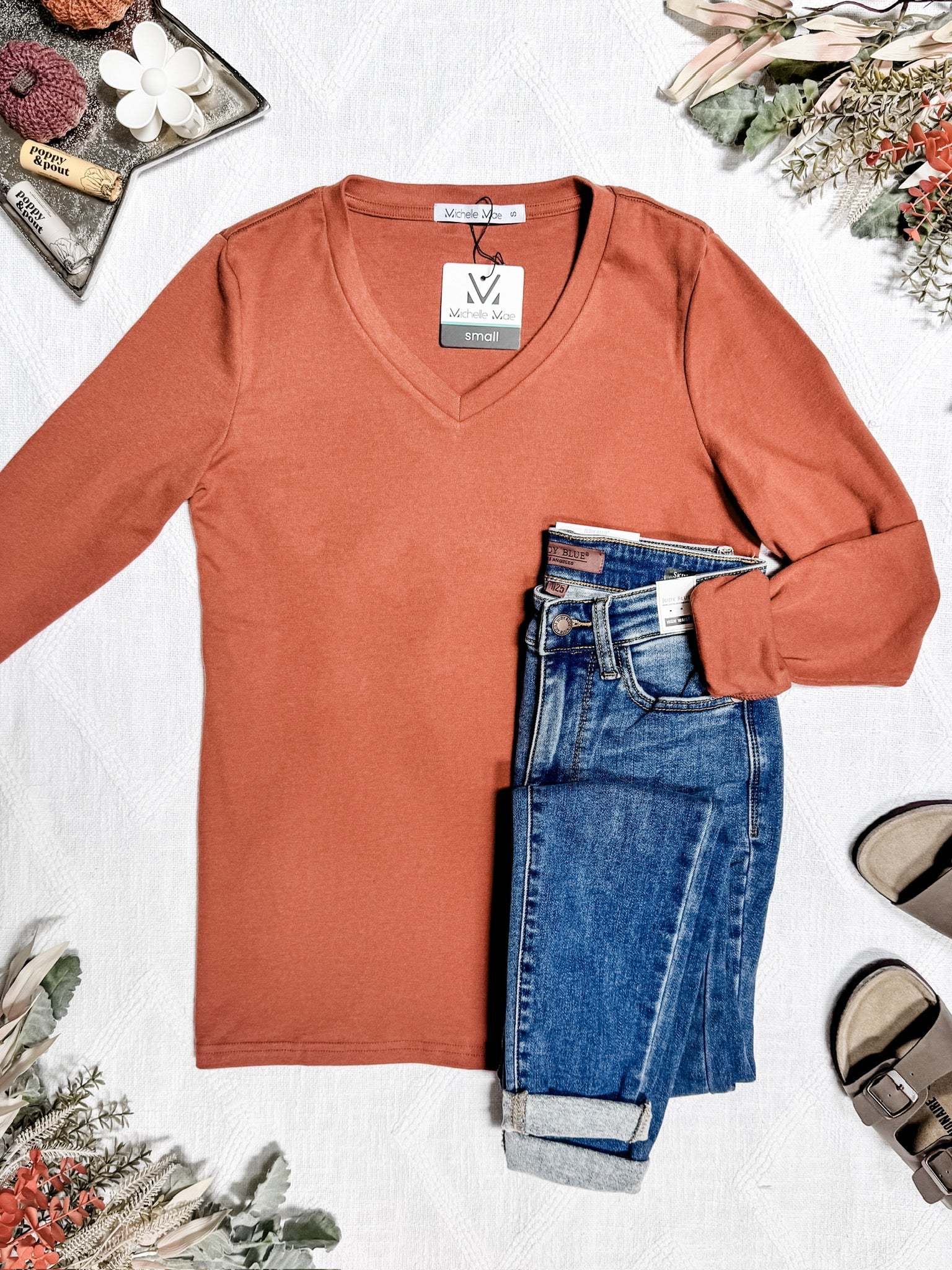 Leah Long Sleeve Top - Pumpkin