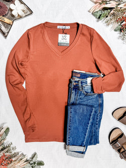 Leah Long Sleeve Top - Pumpkin