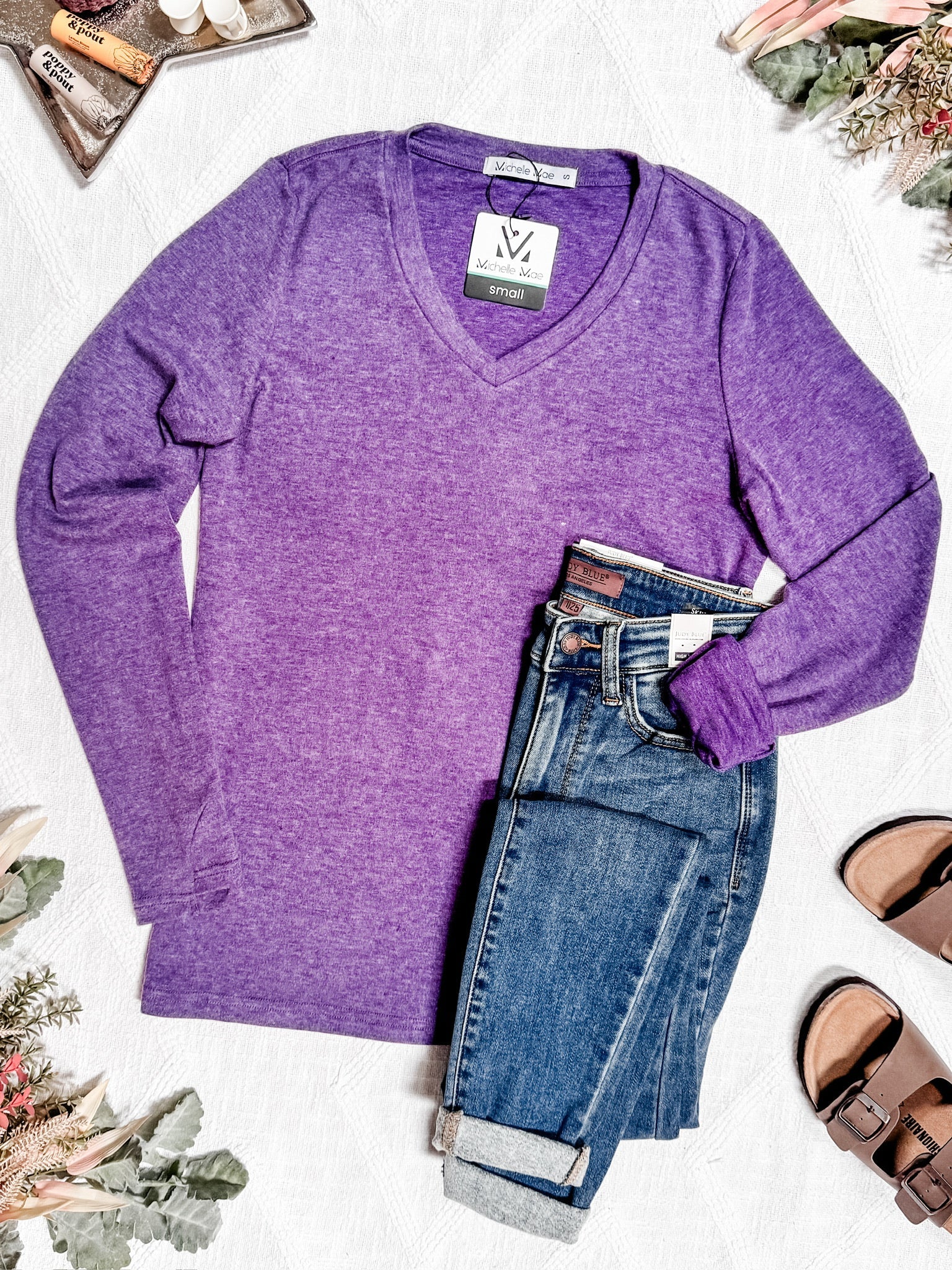 Leah Long Sleeve Top - Purple