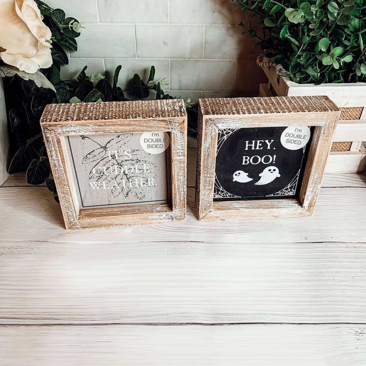 Neutral Autmn Home Decor, Handmade Wooden Framed Signs