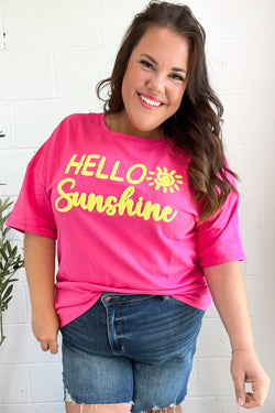 Feeling Joyful "Hello Sunshine" Embroidered French Terry Top