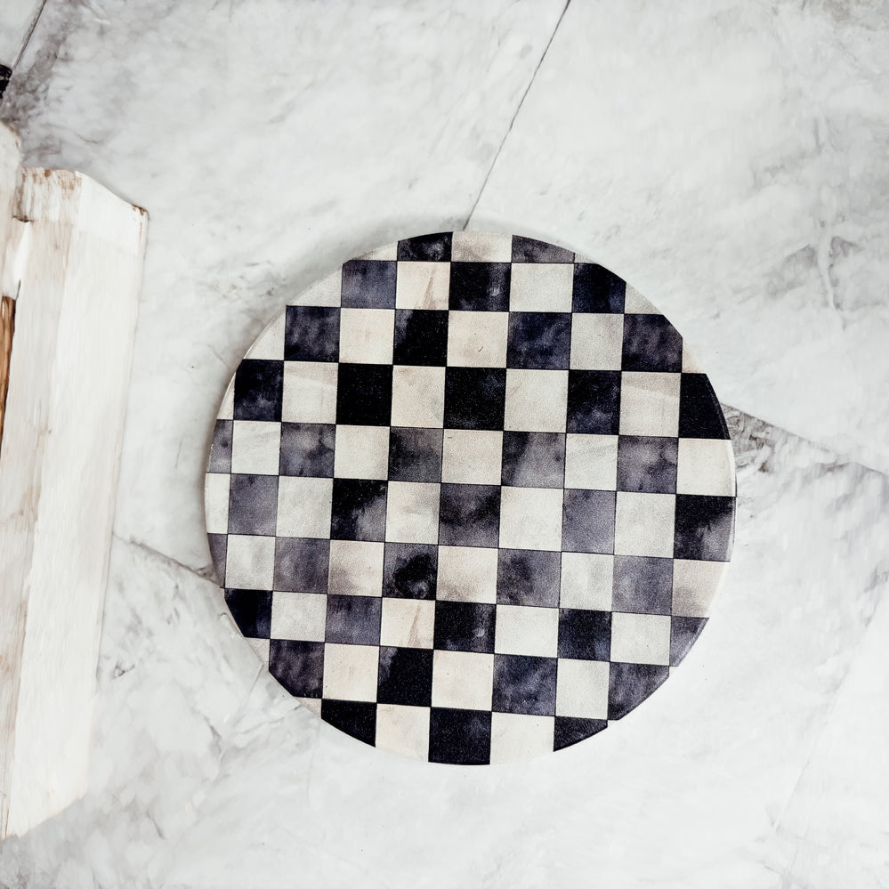 black white checkered ceramic coasters courtly check gingham pattern luxury table decor cork backing accessories
gingham ceramic coasters courtly check black white checkered pattern luxury home decor cork back protection