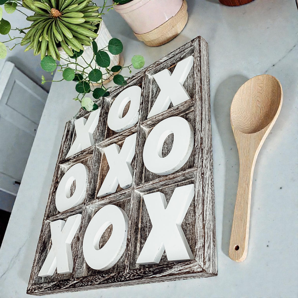 Playroom rustic tic tac toe board wall decor
Kitchen table wooden XO game farmhouse style
Bedroom shelf tic tac toe board rustic decor
Game room wooden tic tac toe farmhouse display
Mantel decor rustic wooden tic tac toe game
