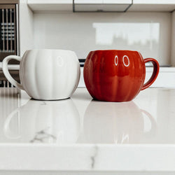 Ceramic pumpkin shaped mugs for fall coffee lovers - Halloween kitchen decor and seasonal gifts