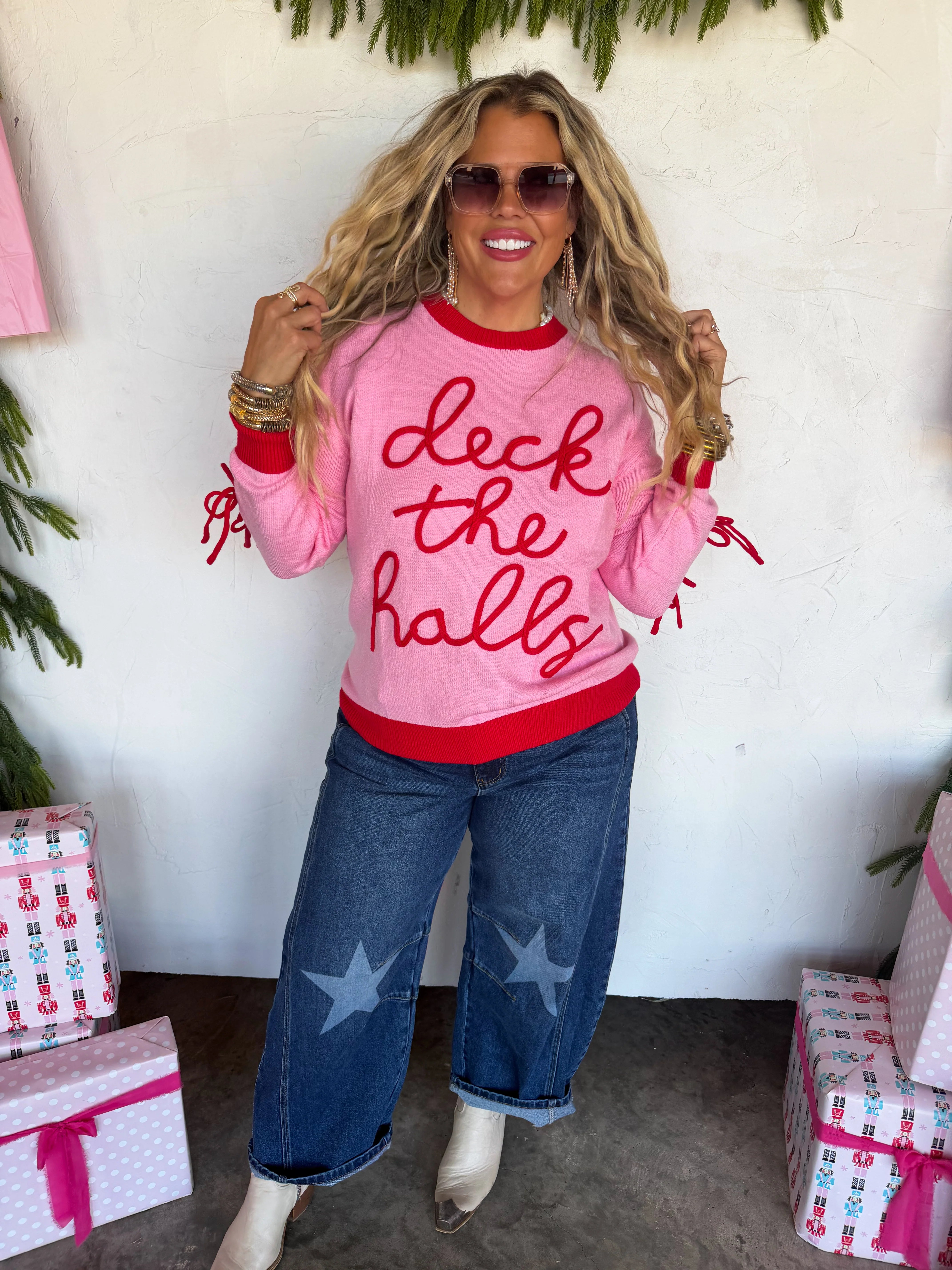 PREORDER- DECK THE HALLS BOW SWEATER