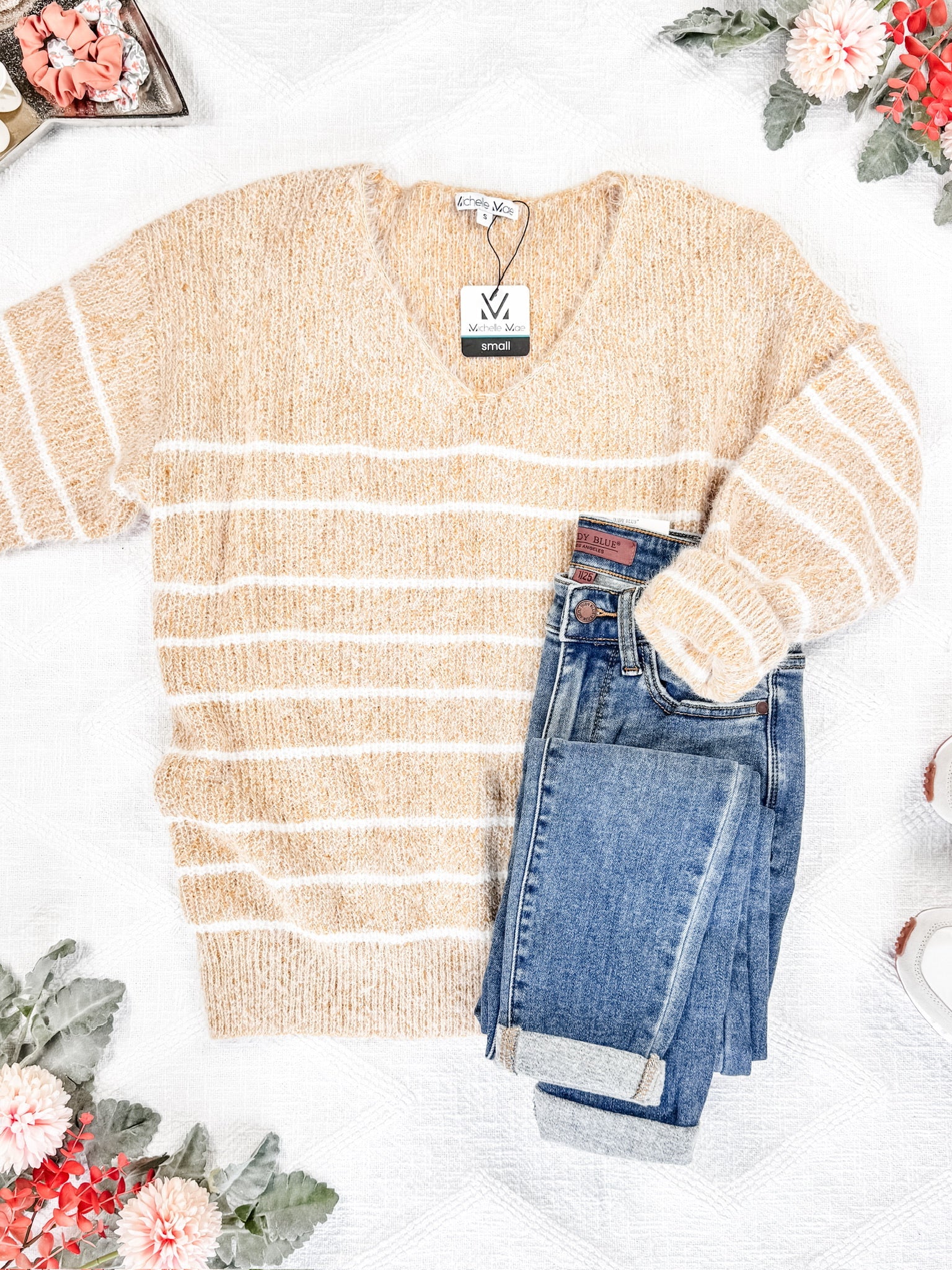 Cozy Striped Sweater - Mustard