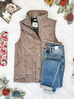 Corduroy Vest - Mocha