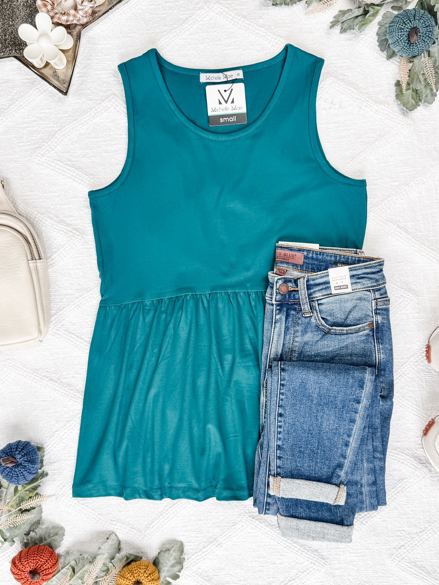 Renee Ruffle Tank - Teal