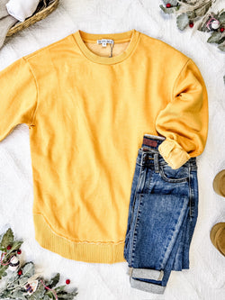 Vintage Wash Pullover - Mustard