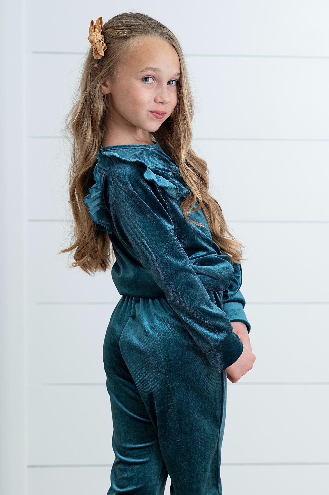 Ivy Dark Teal Velvet Set