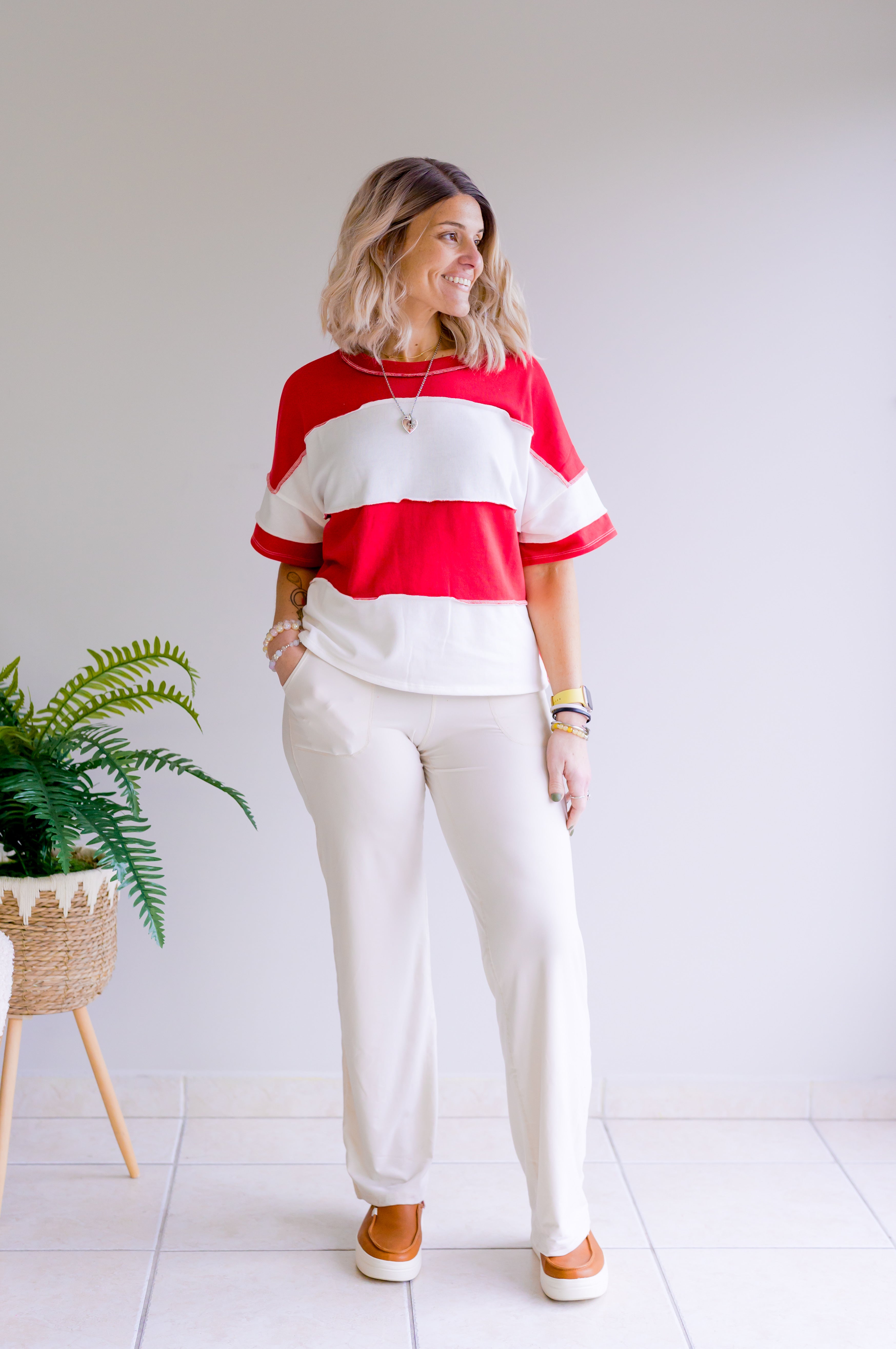 Heartline Exposed Seam Top