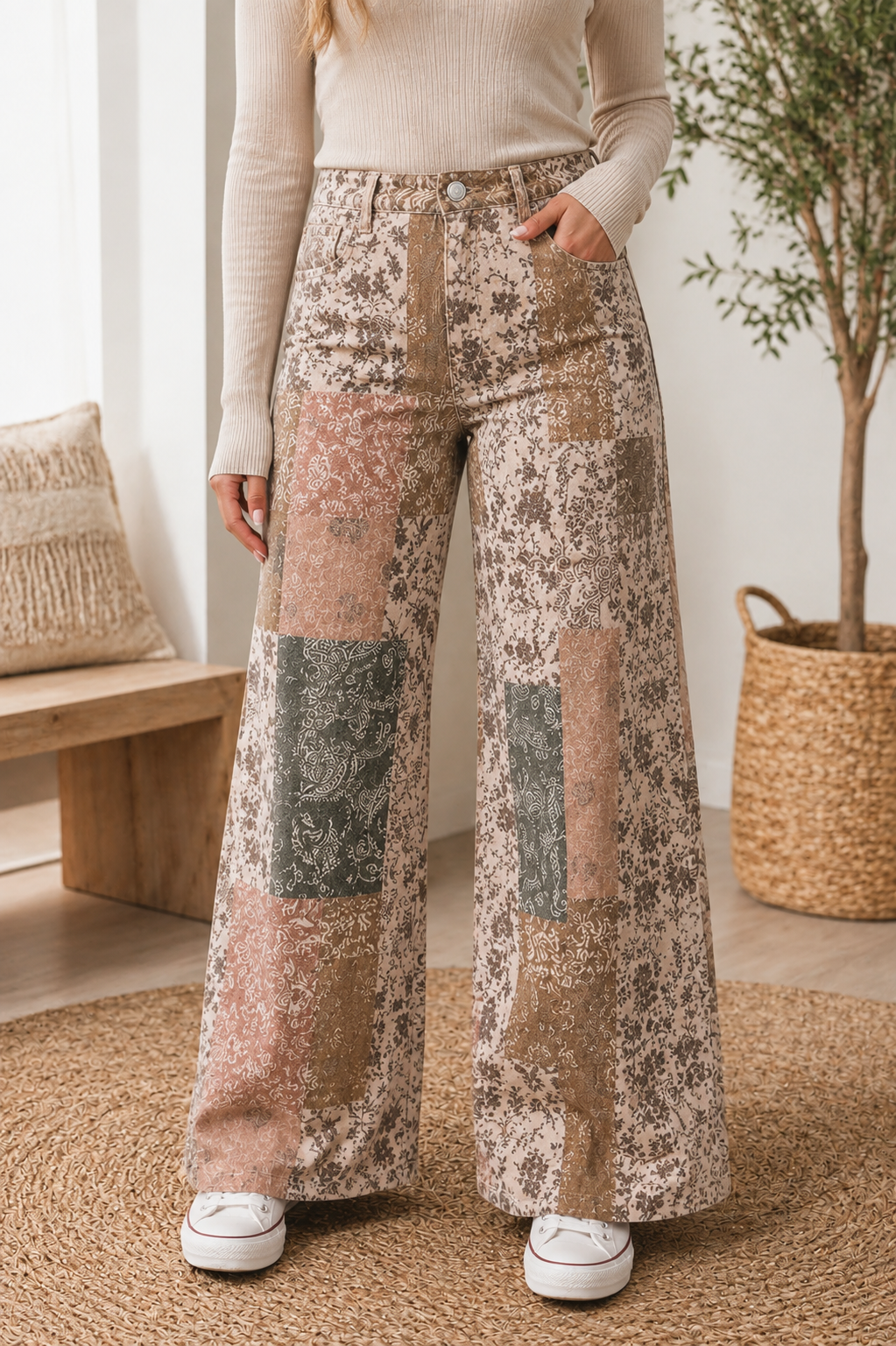 Khaki Patchwork Jeans WTW