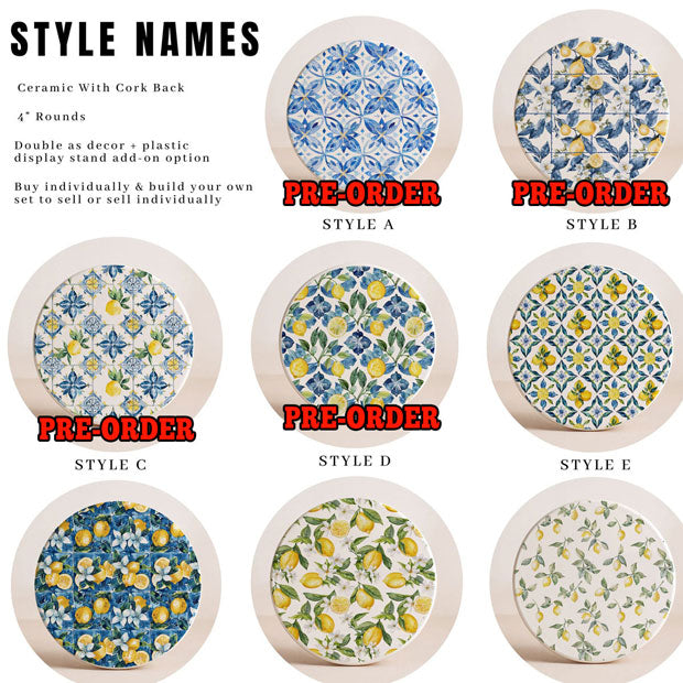 Mediterranean Lemon Coasters