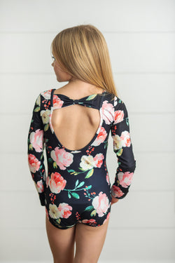 Black Floral Leotard