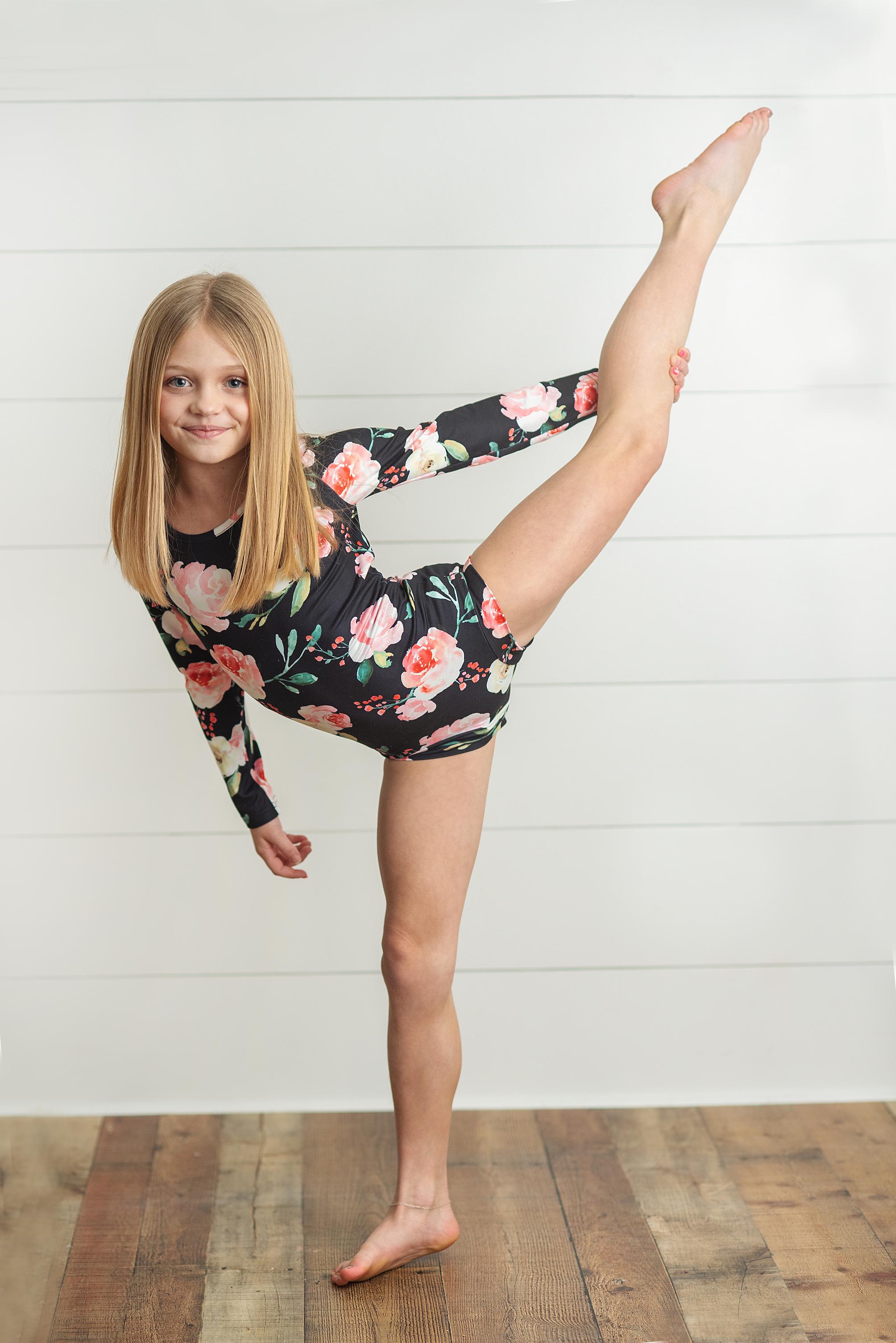 Black Floral Leotard