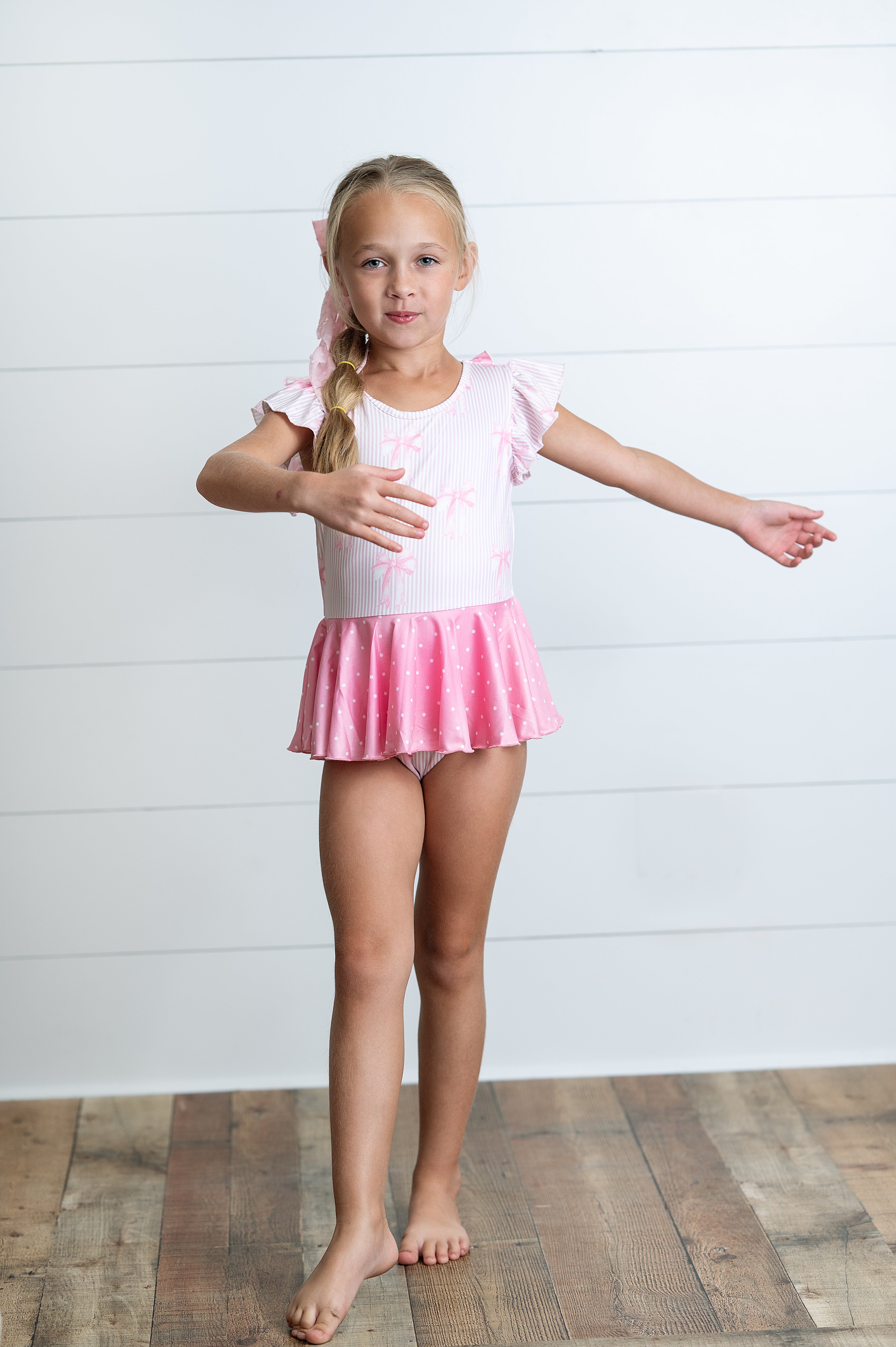 Pink Bow Skirted Leotard