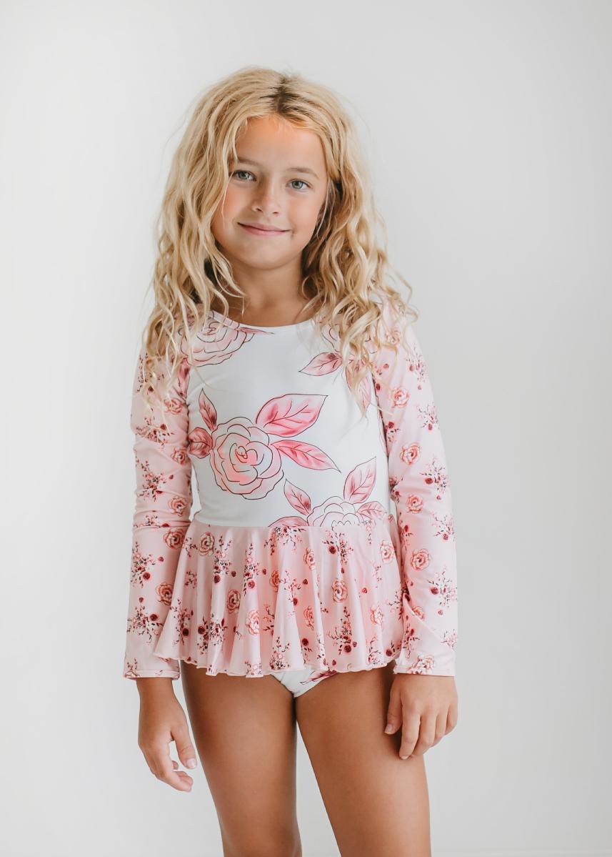 Dusty Rose Long Sleeve Skirted Leotard