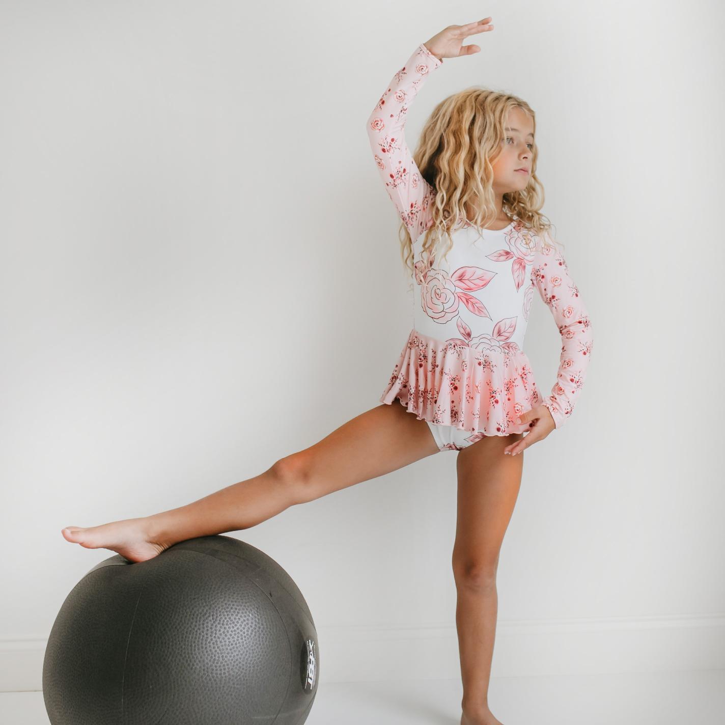 Dusty Rose Long Sleeve Skirted Leotard