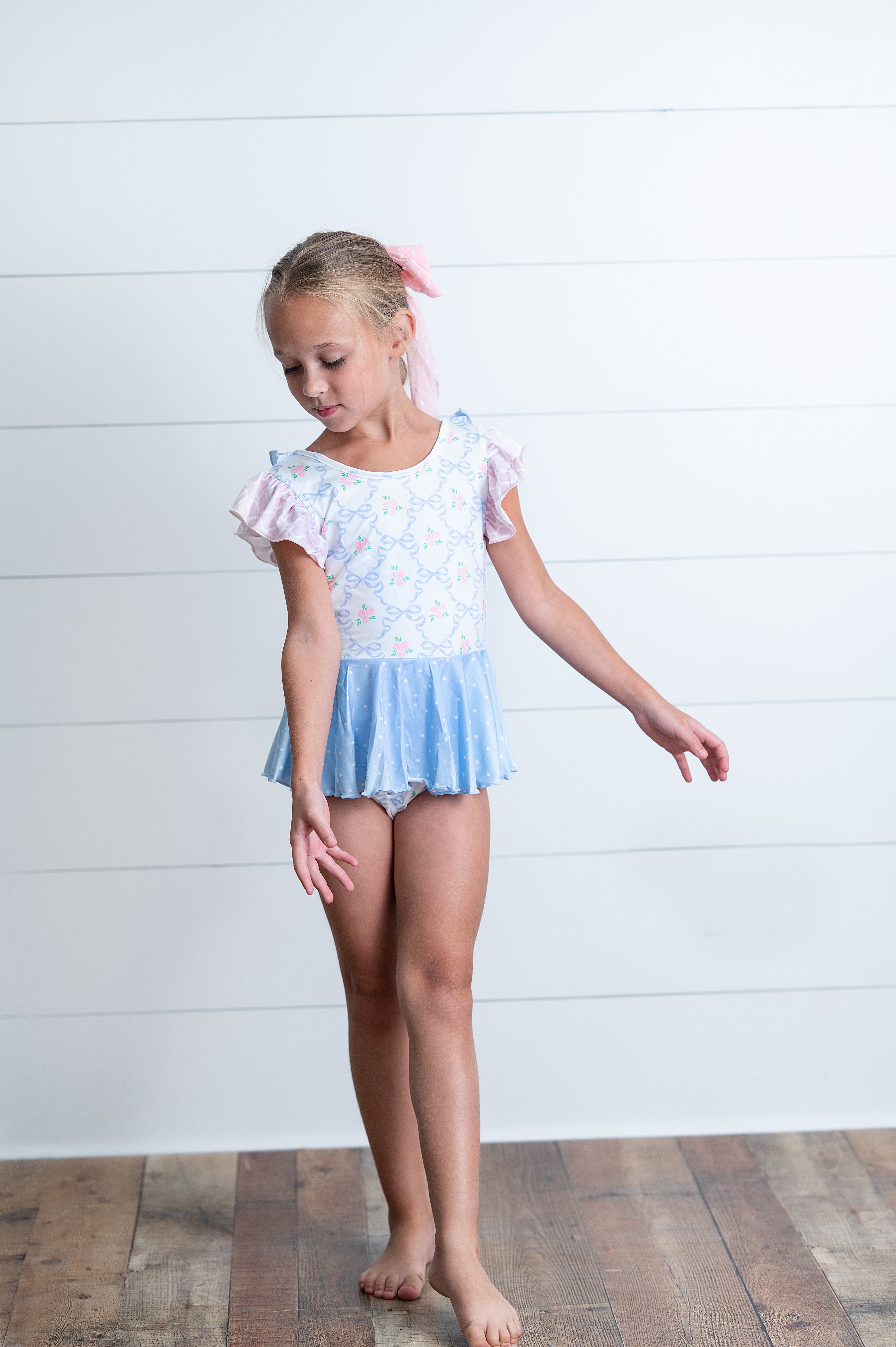 Pastel Floral Skirted Leotard