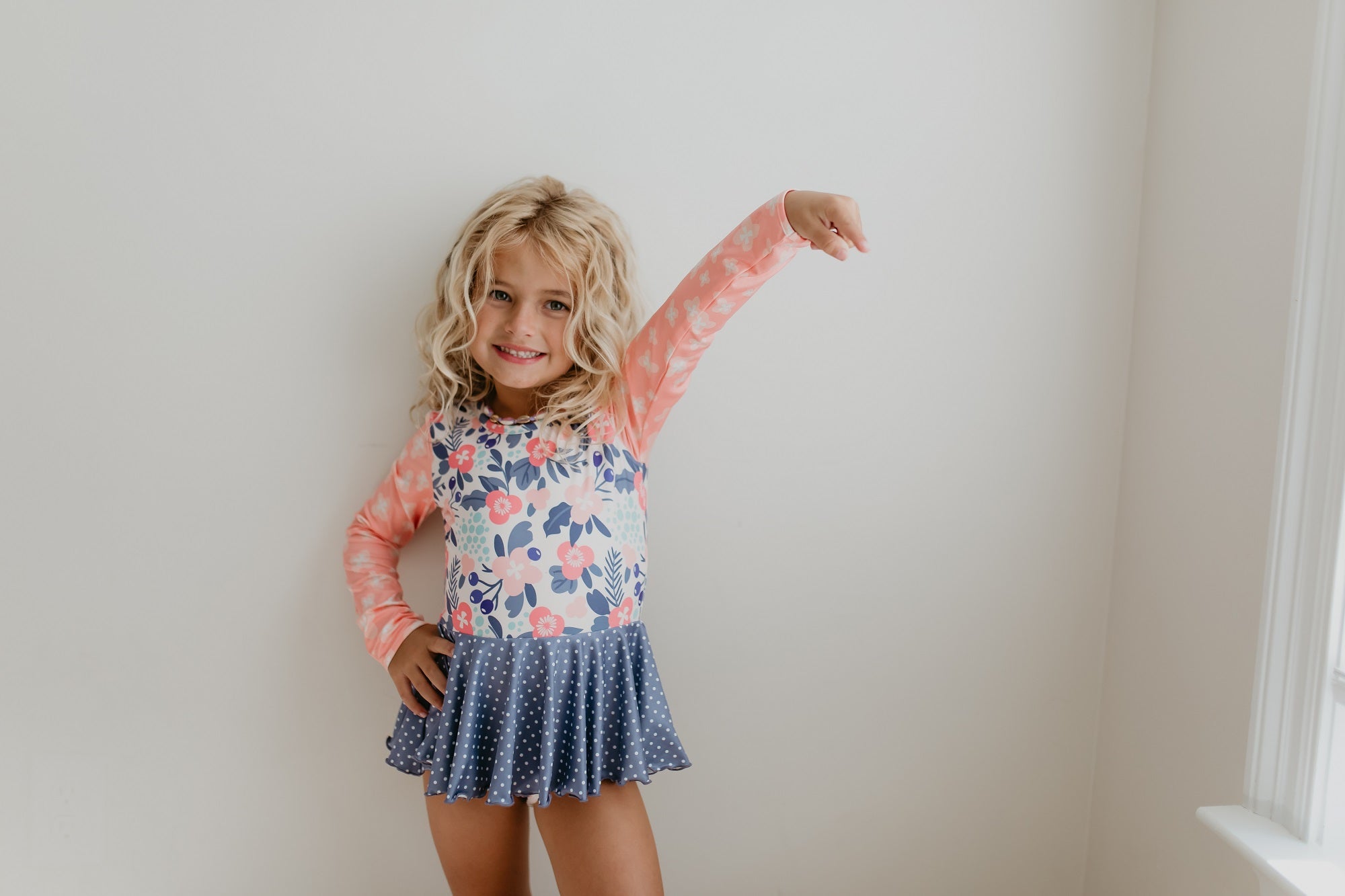 Gray Dot Skirted Leotard