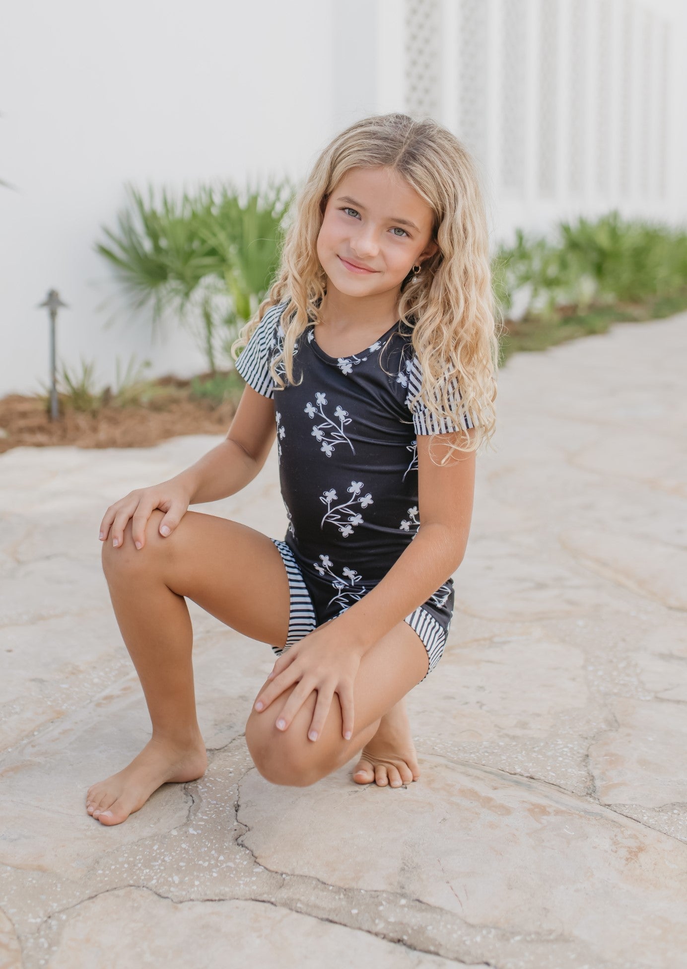 Black Floral Leotard